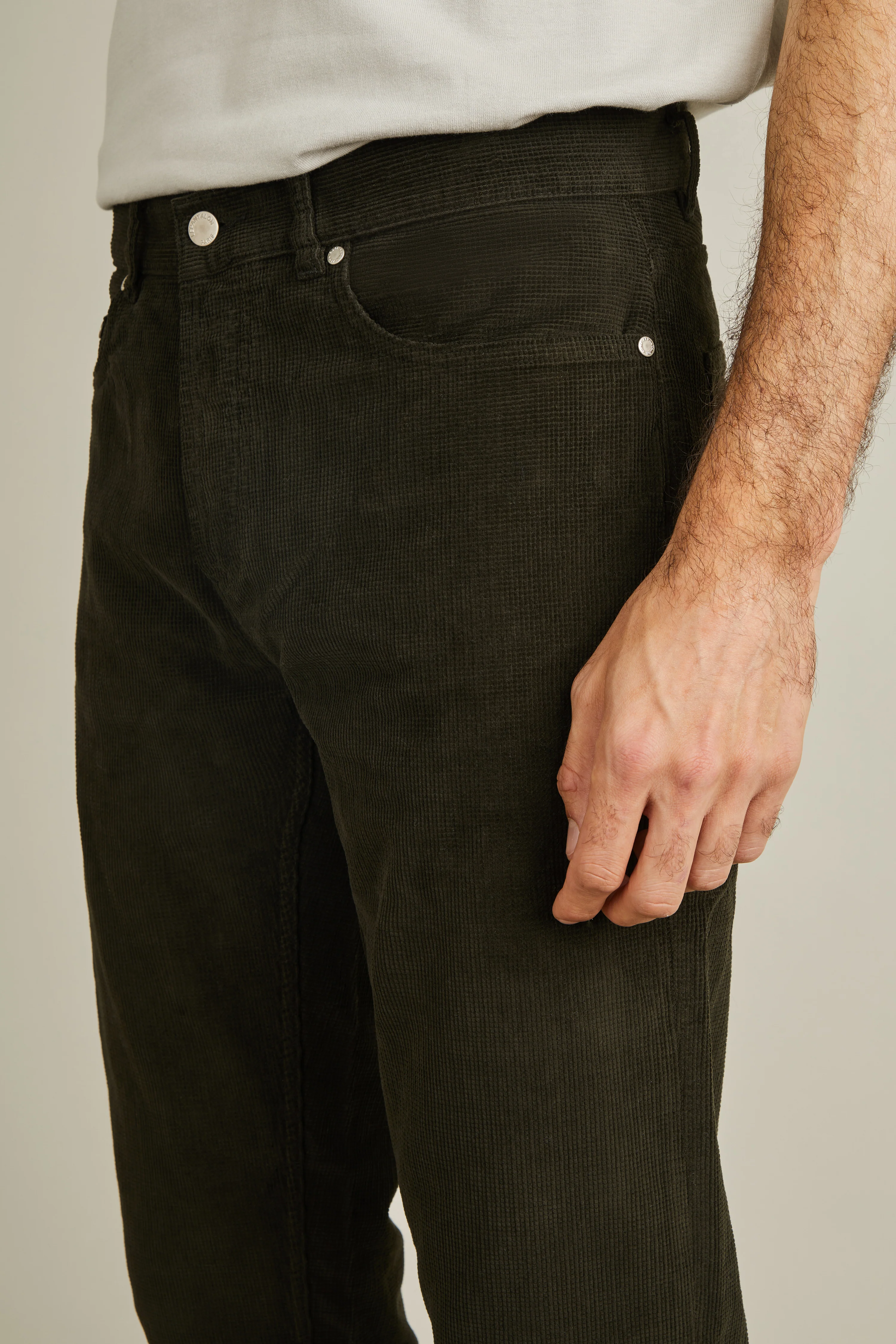 5 Poches velours kaki - Image 3