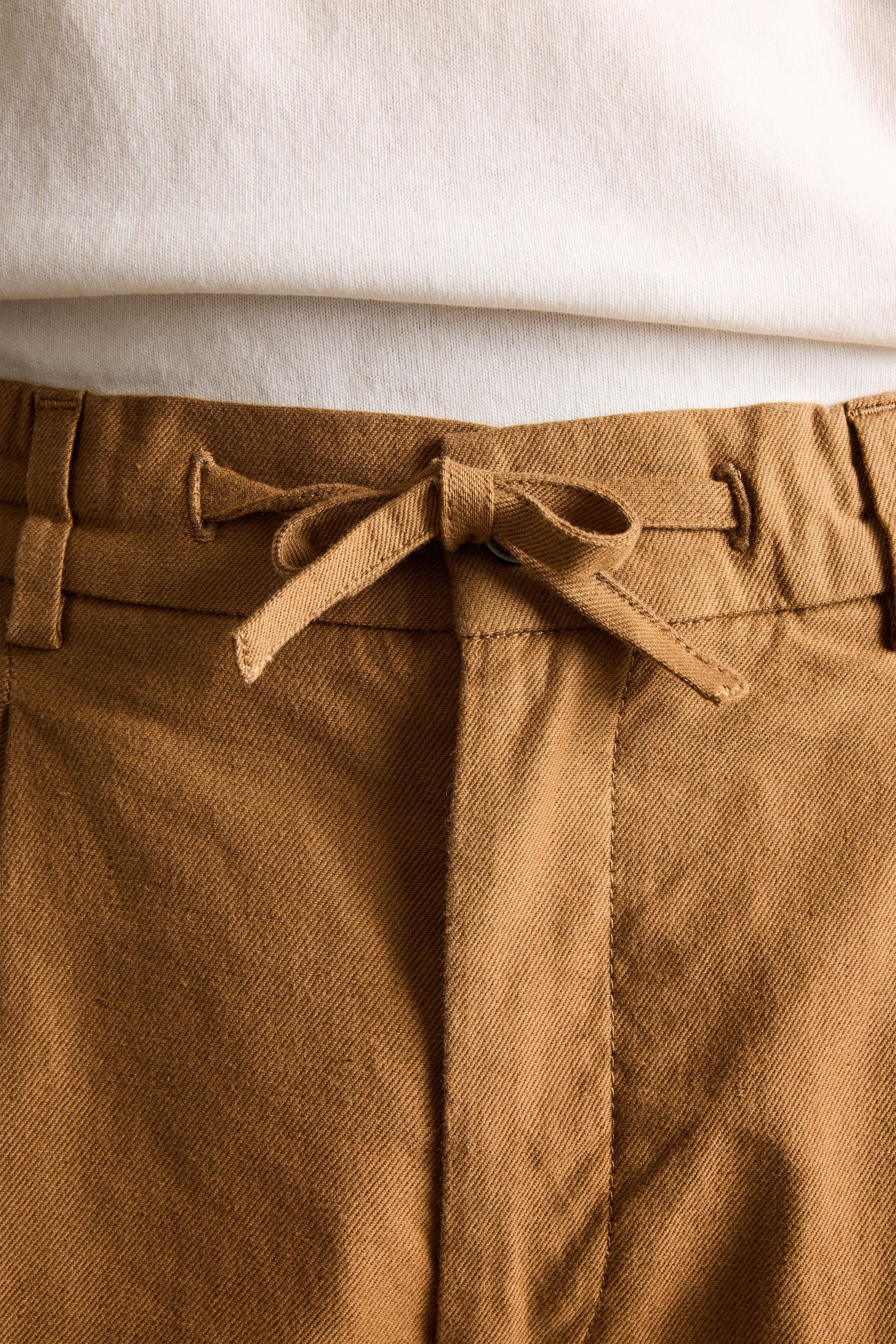 Bermuda coton-lin caramel - Image 3