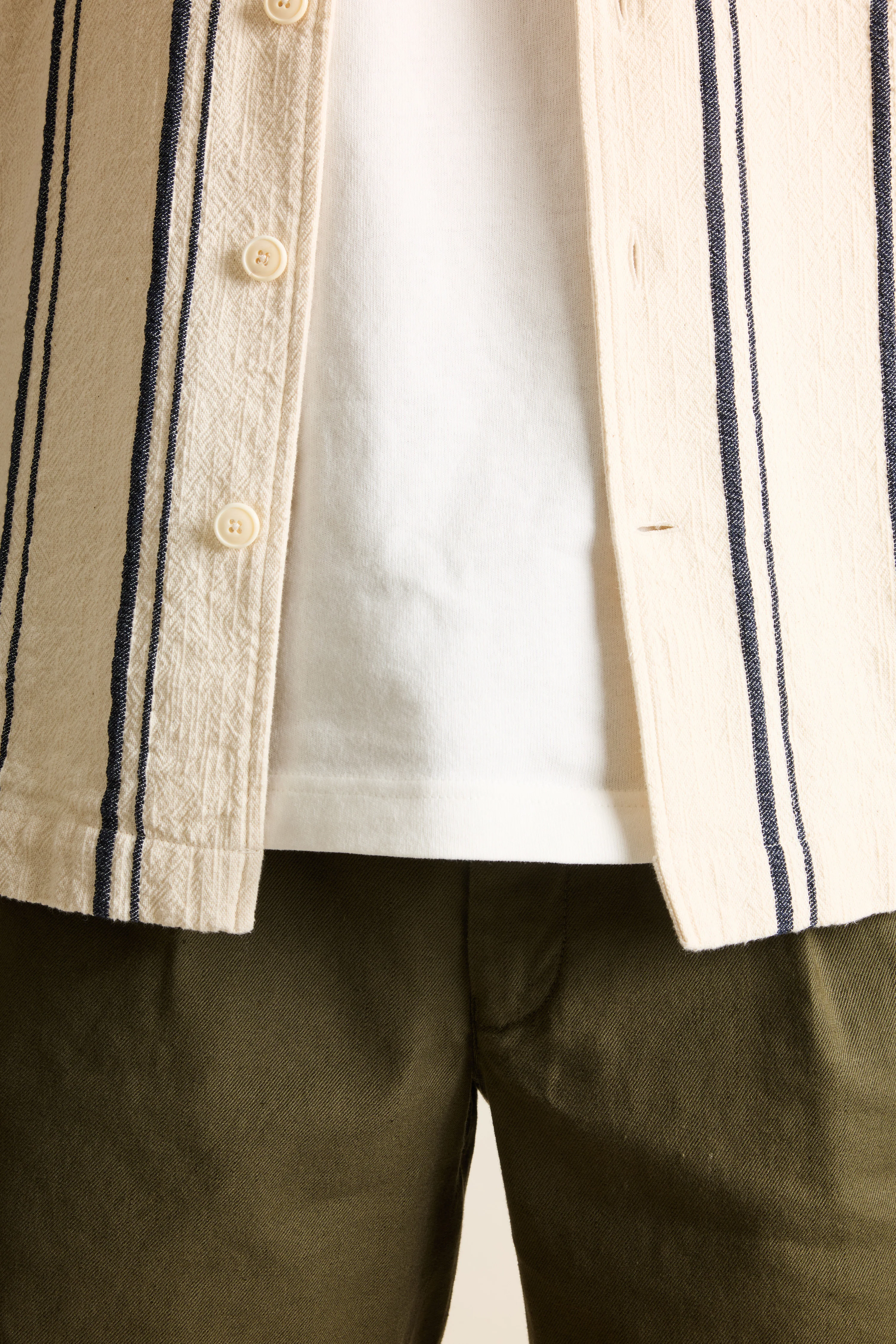 Bermuda coton-lin kaki foncé - Image 6