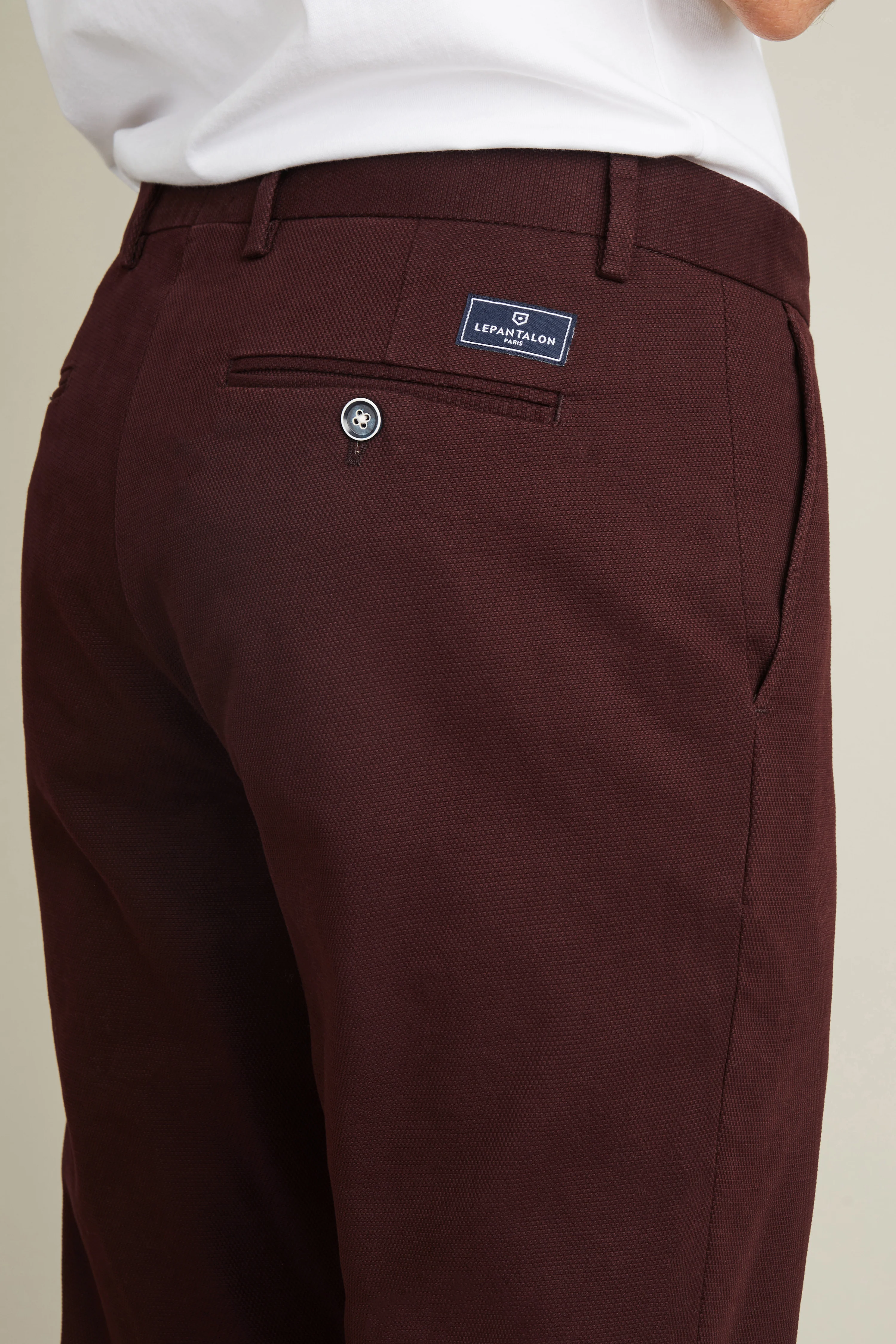 Chino texturé bordeaux - Image 3