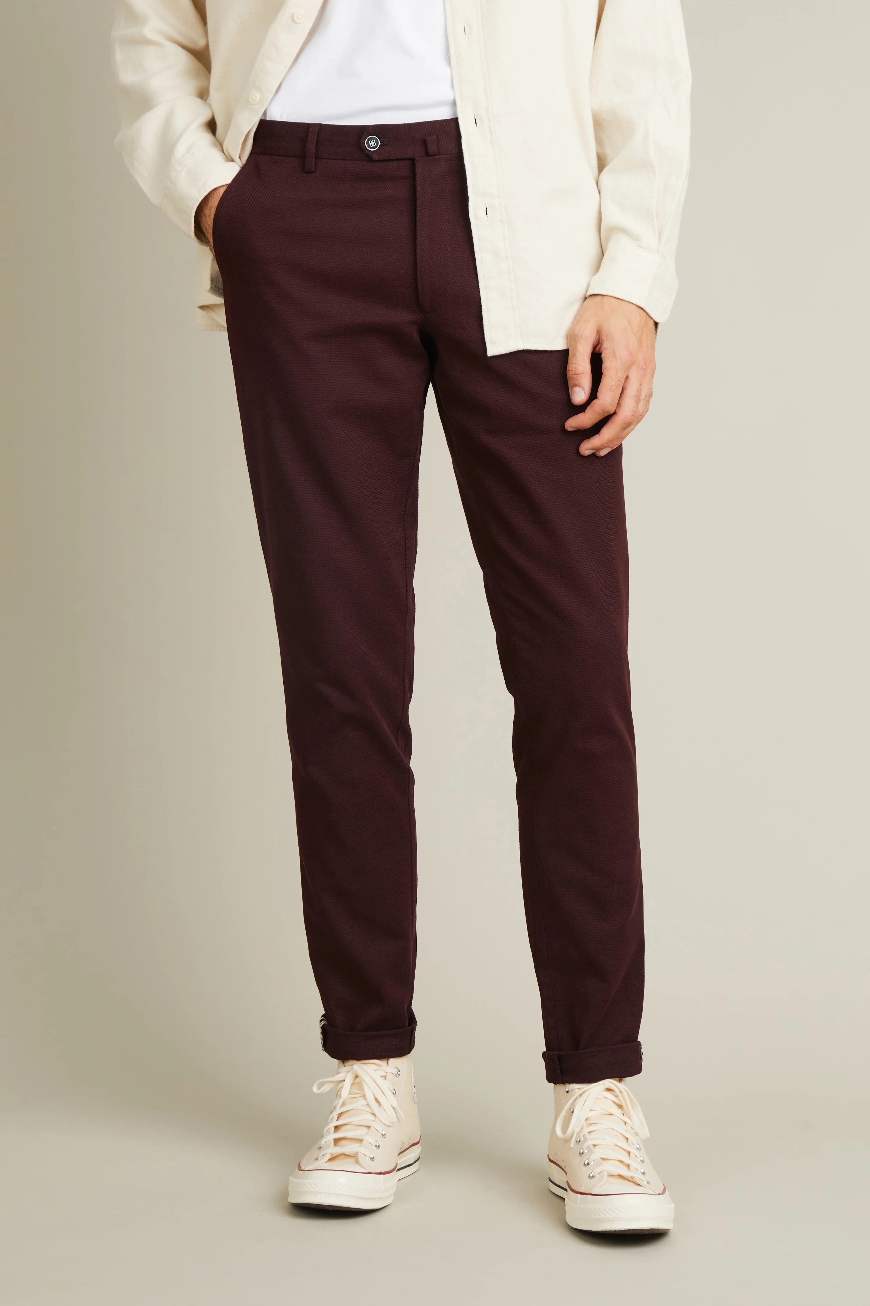 Chino texturé bordeaux - Image 4