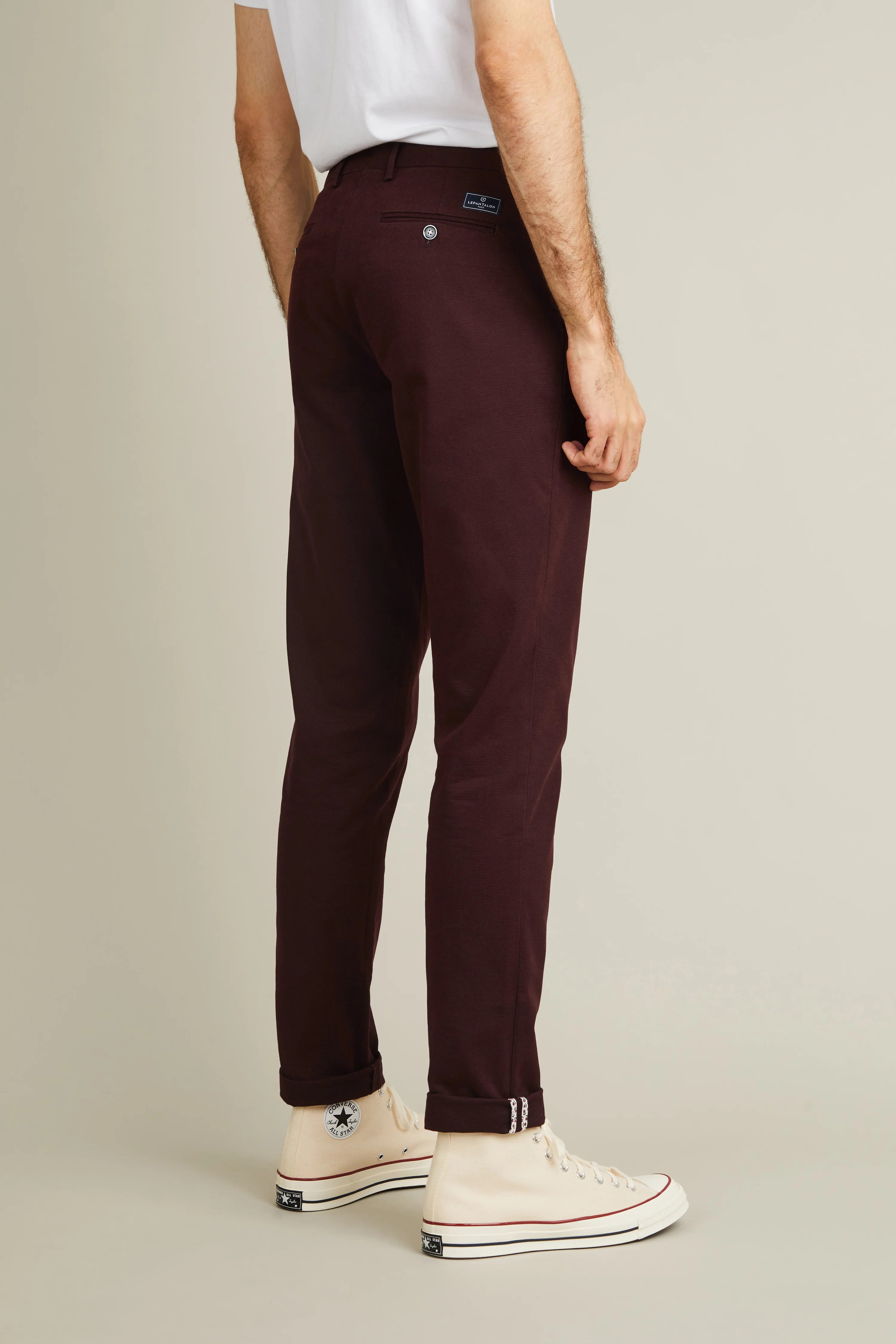 Chino texturé bordeaux - Image 5