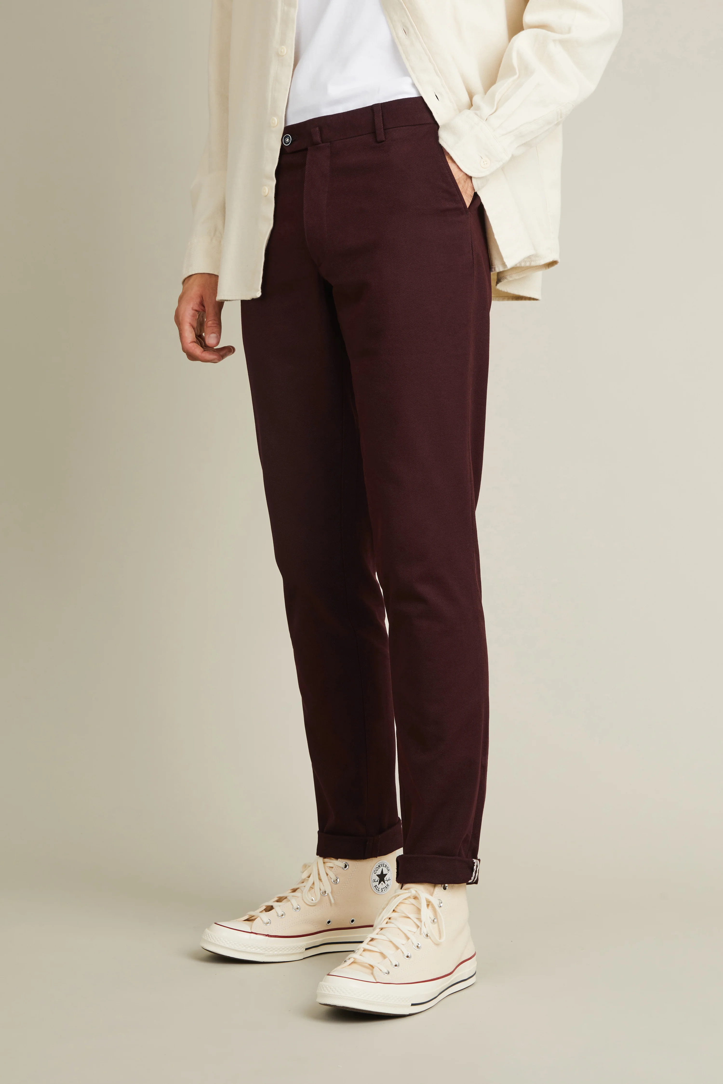 Chino texturé bordeaux - Image 6