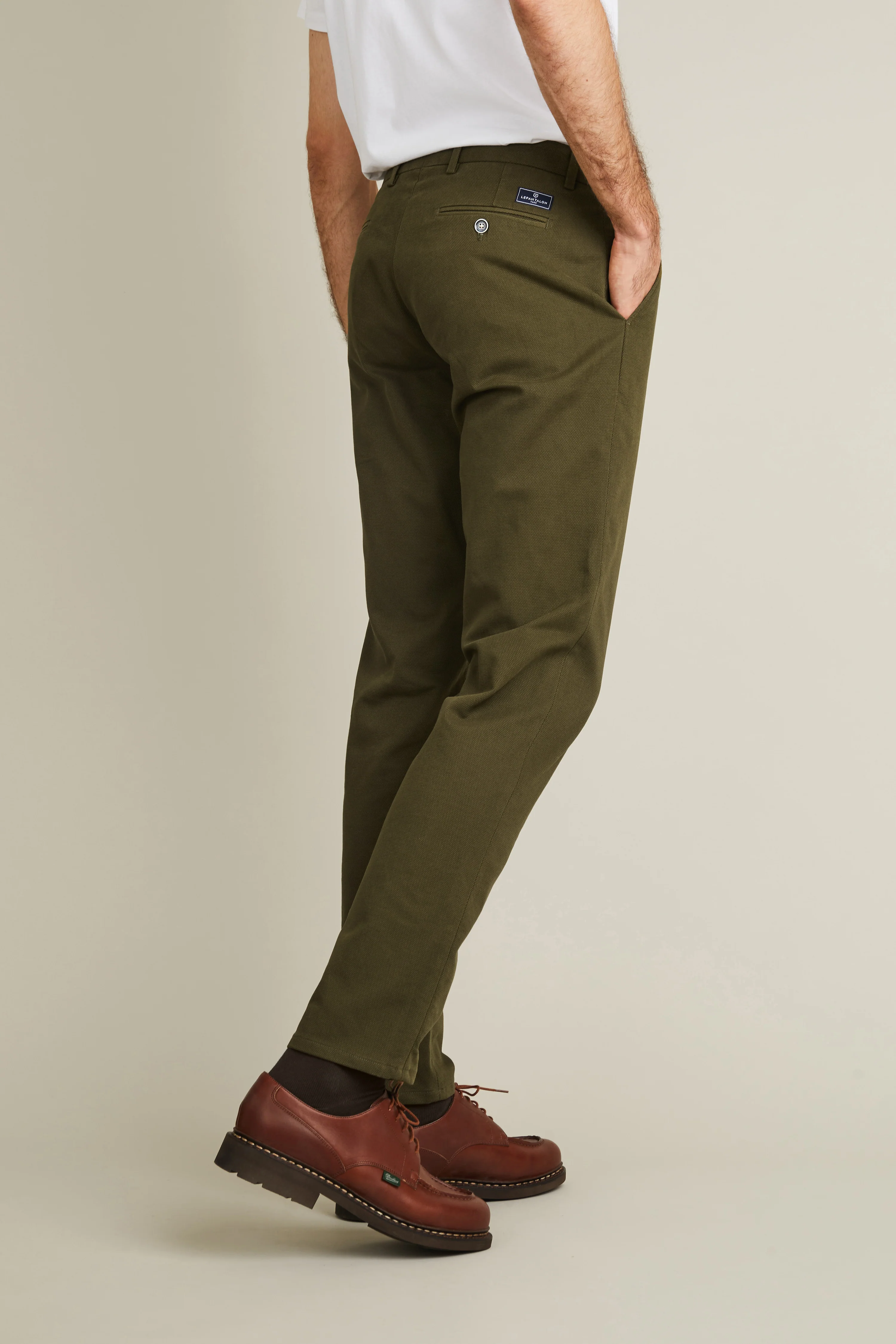 Chino texturé kaki - Image 3