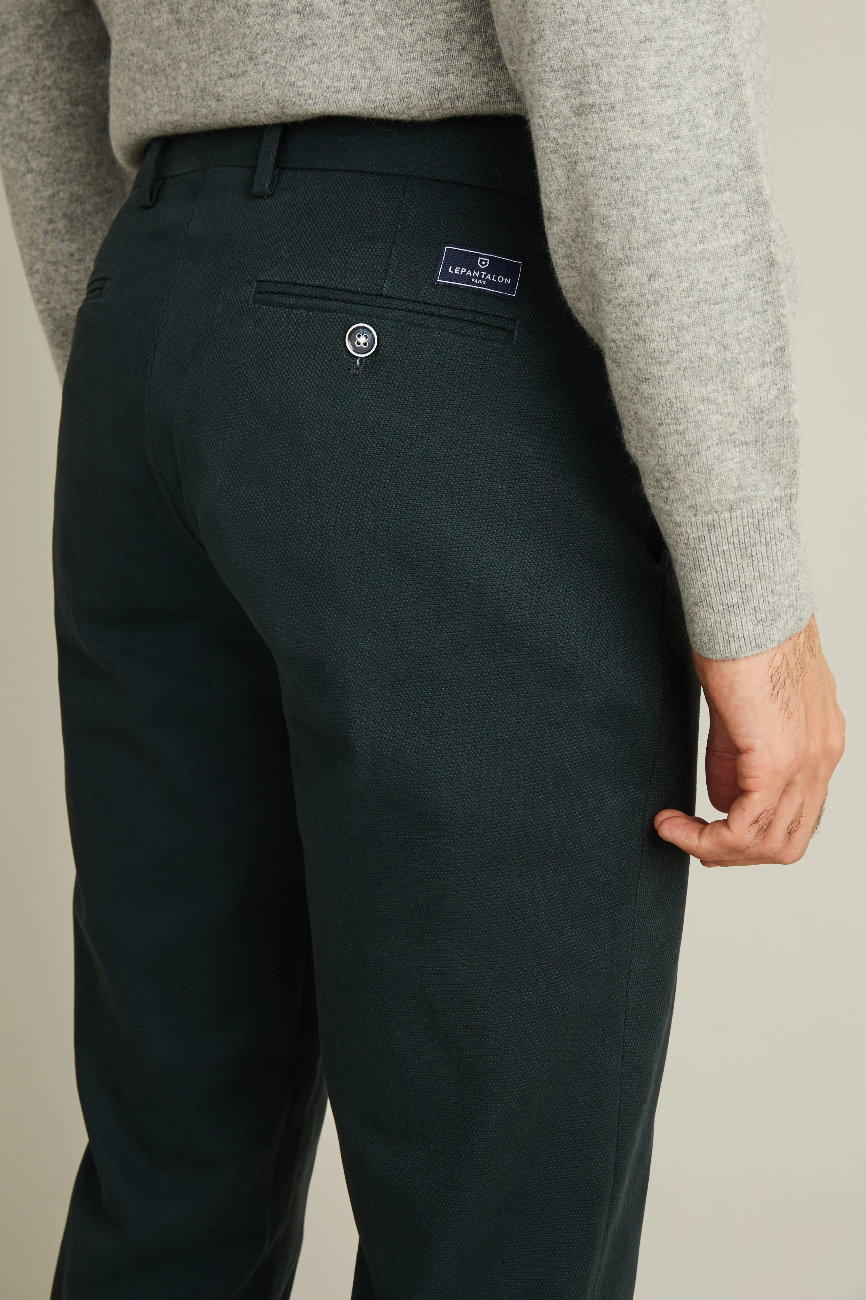 Chino texturé vert anglais - Image 3