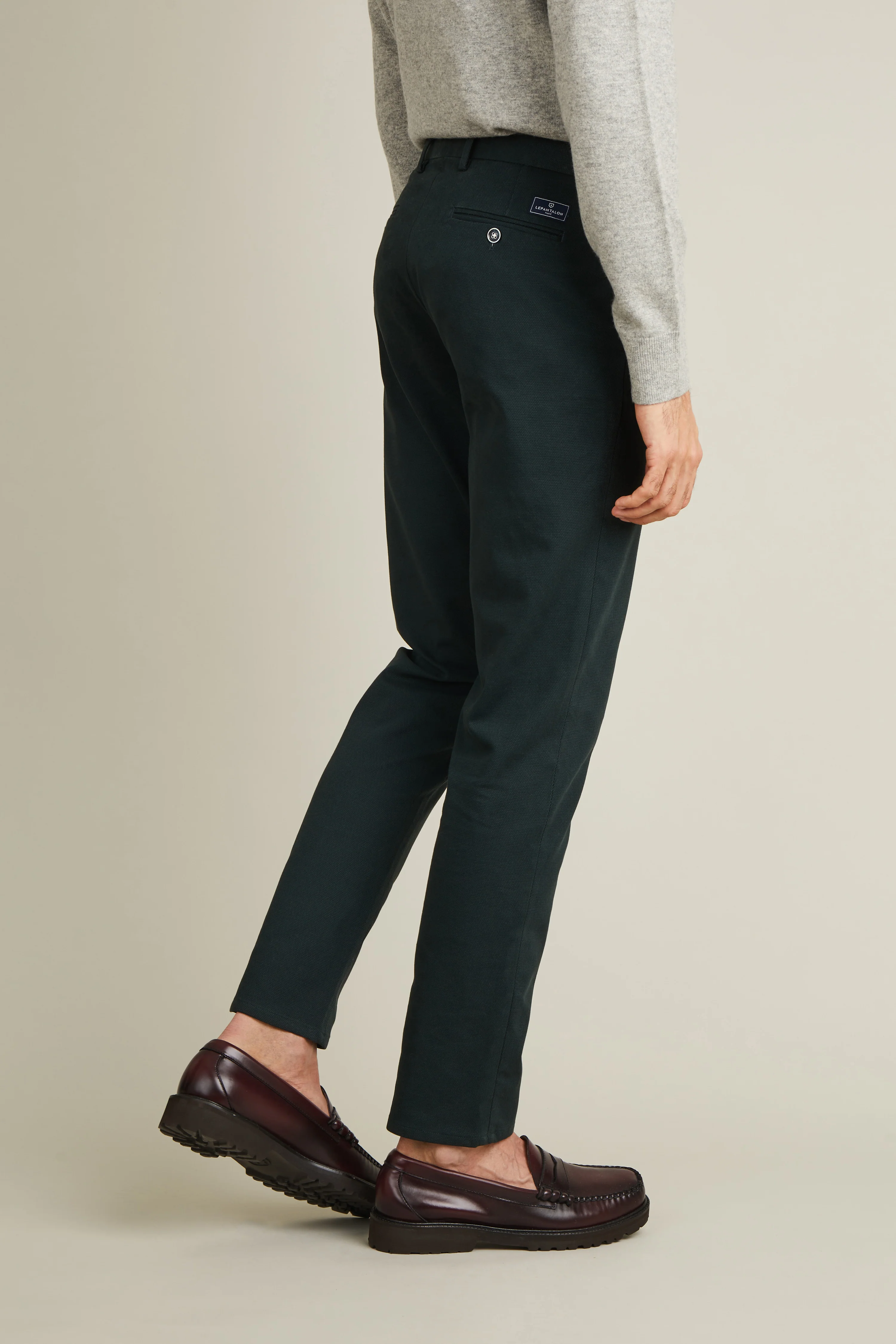Chino texturé vert anglais - Image 4
