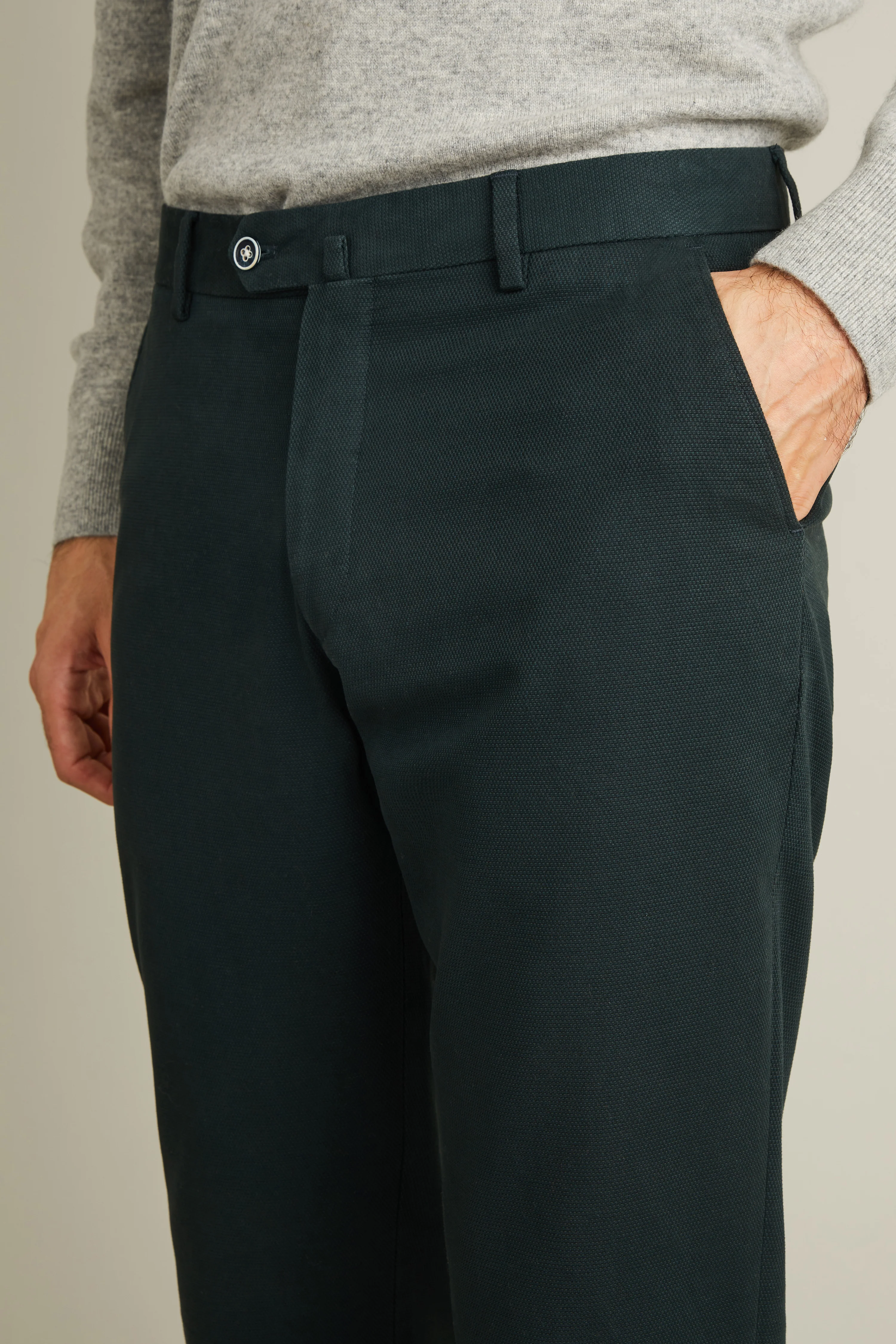 Chino texturé vert anglais - Image 6