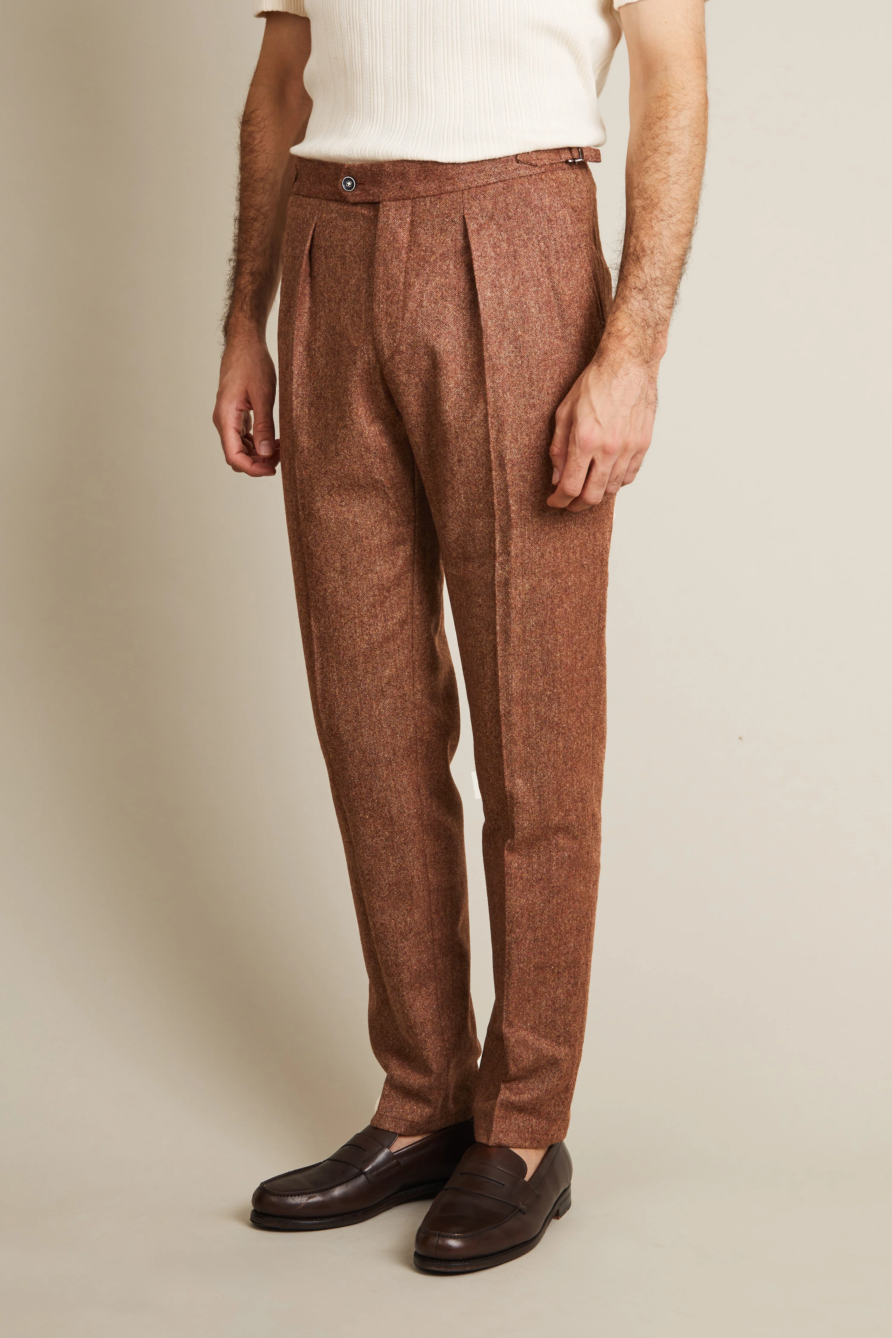 Pantalon patte de serrage laine terracotta - Image 5