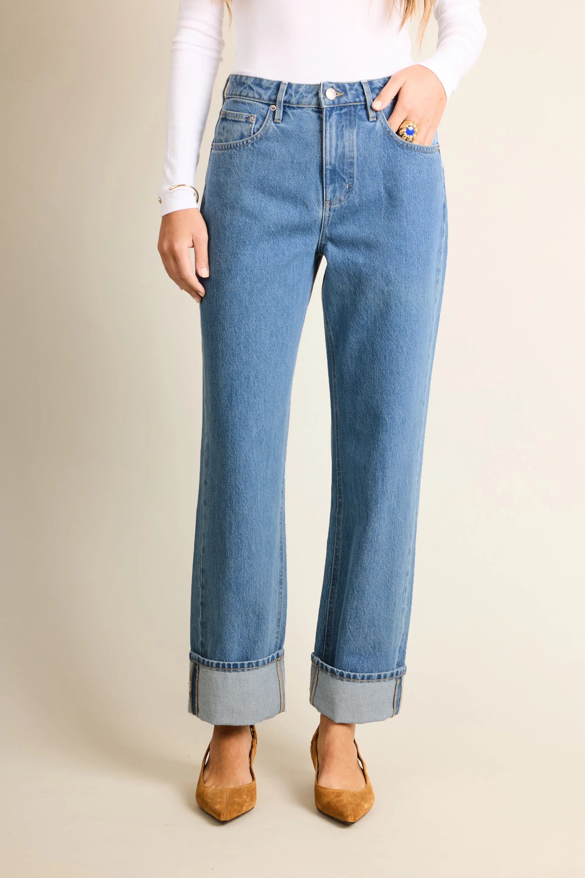 Jean boyfriend middle blue - Image 7