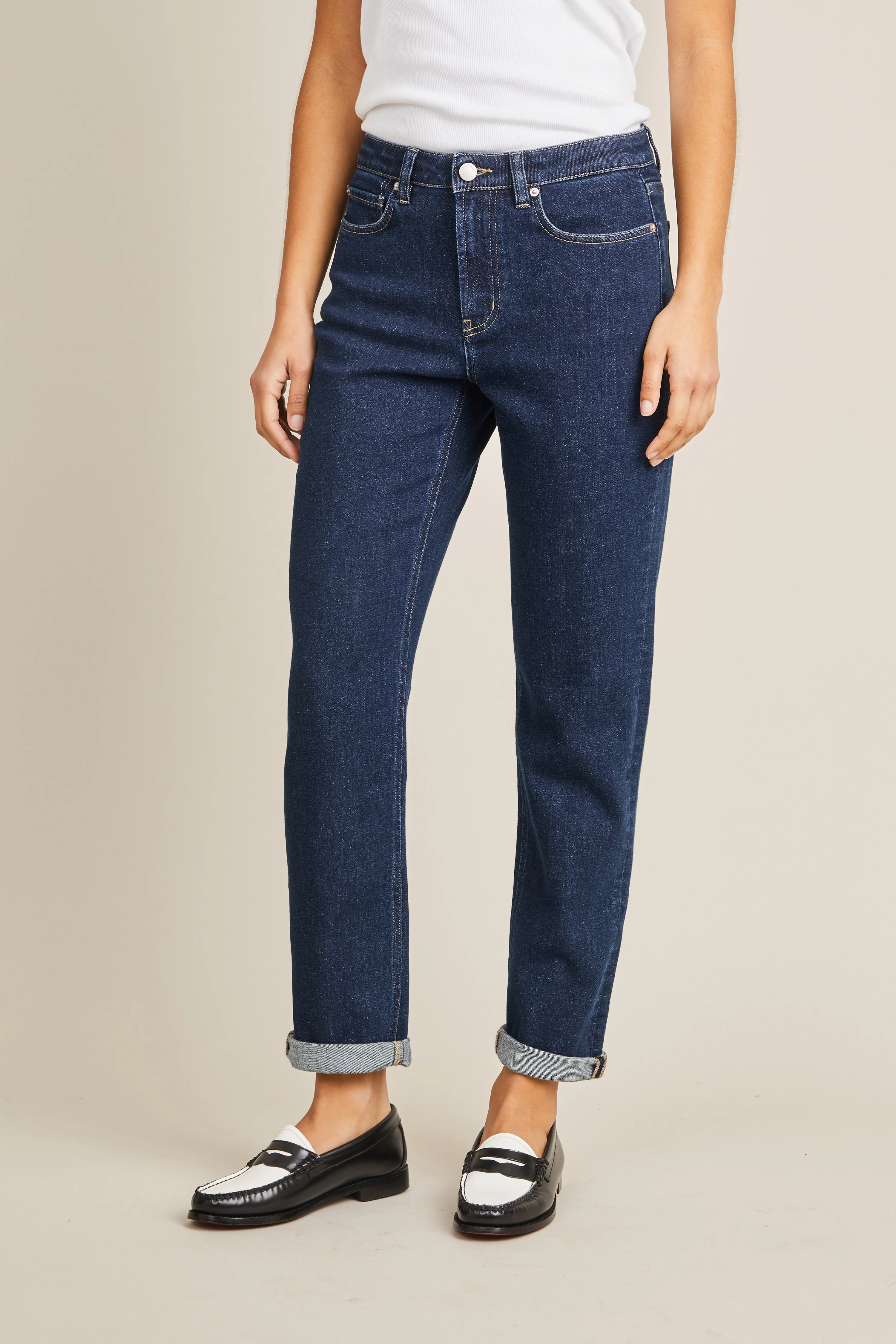 Jean girlfriend bleu - Image 5