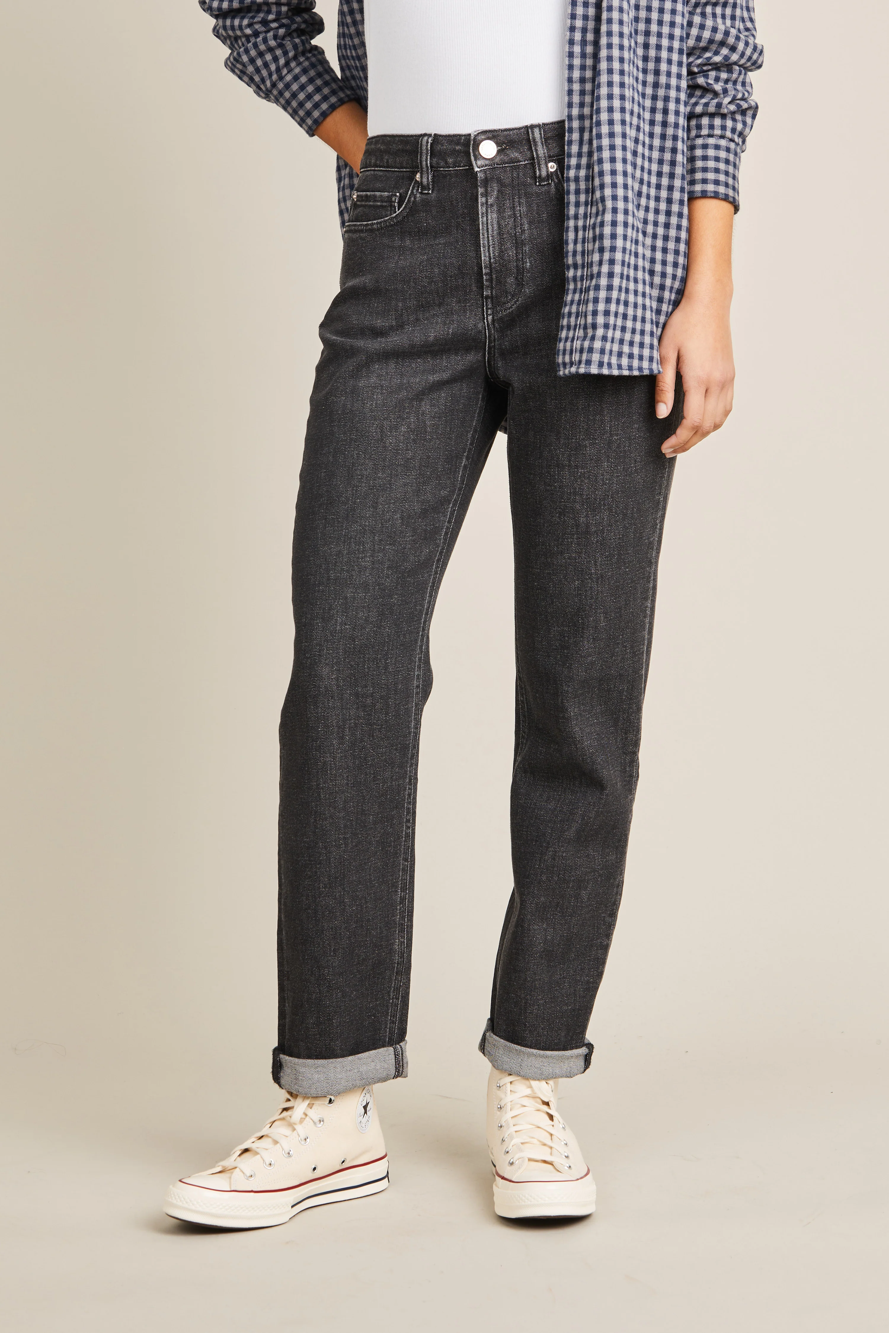 Jean girlfriend gris - Image 5