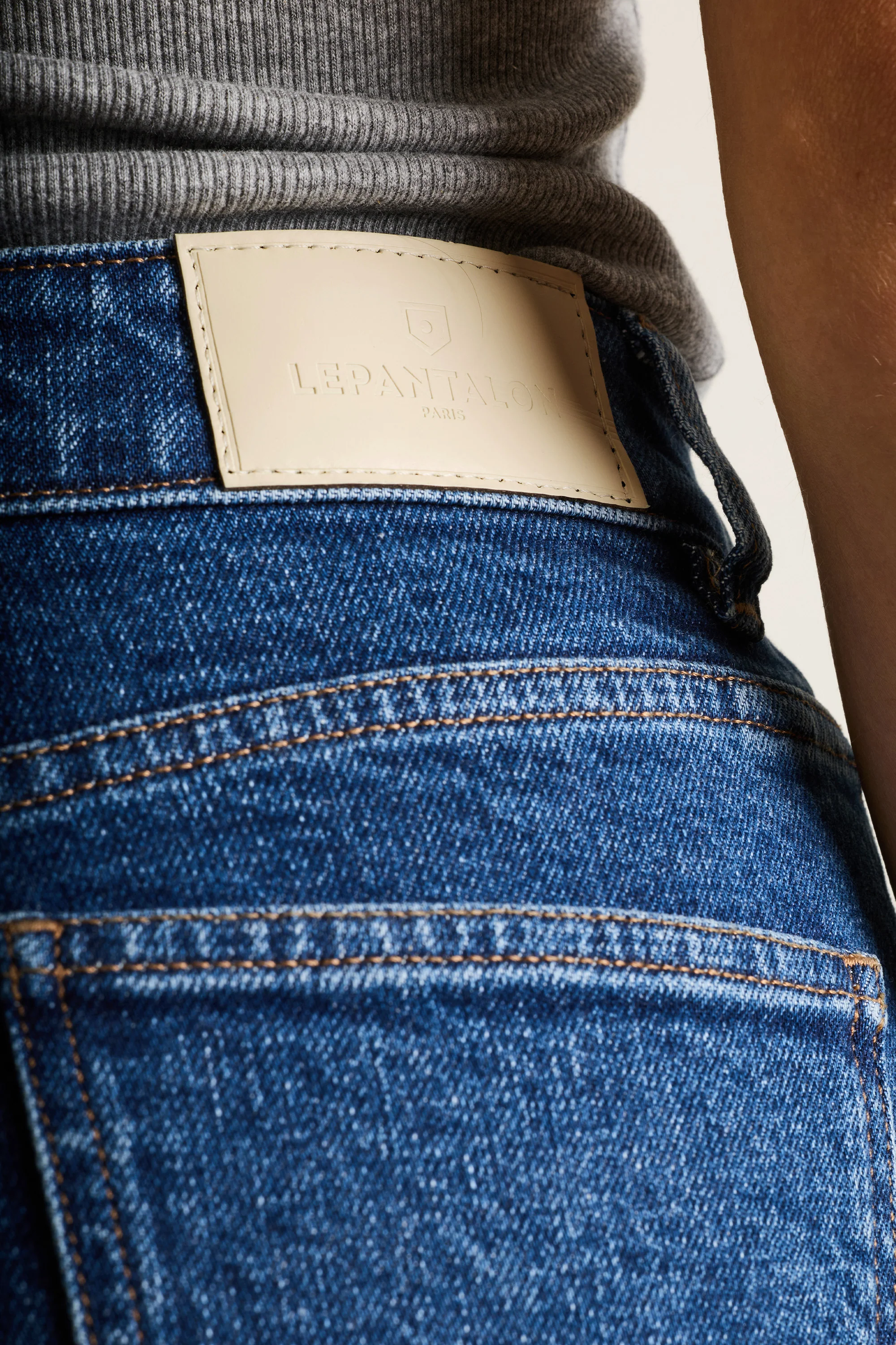 Jean wideleg poches plaquées bleu stone - Image 11