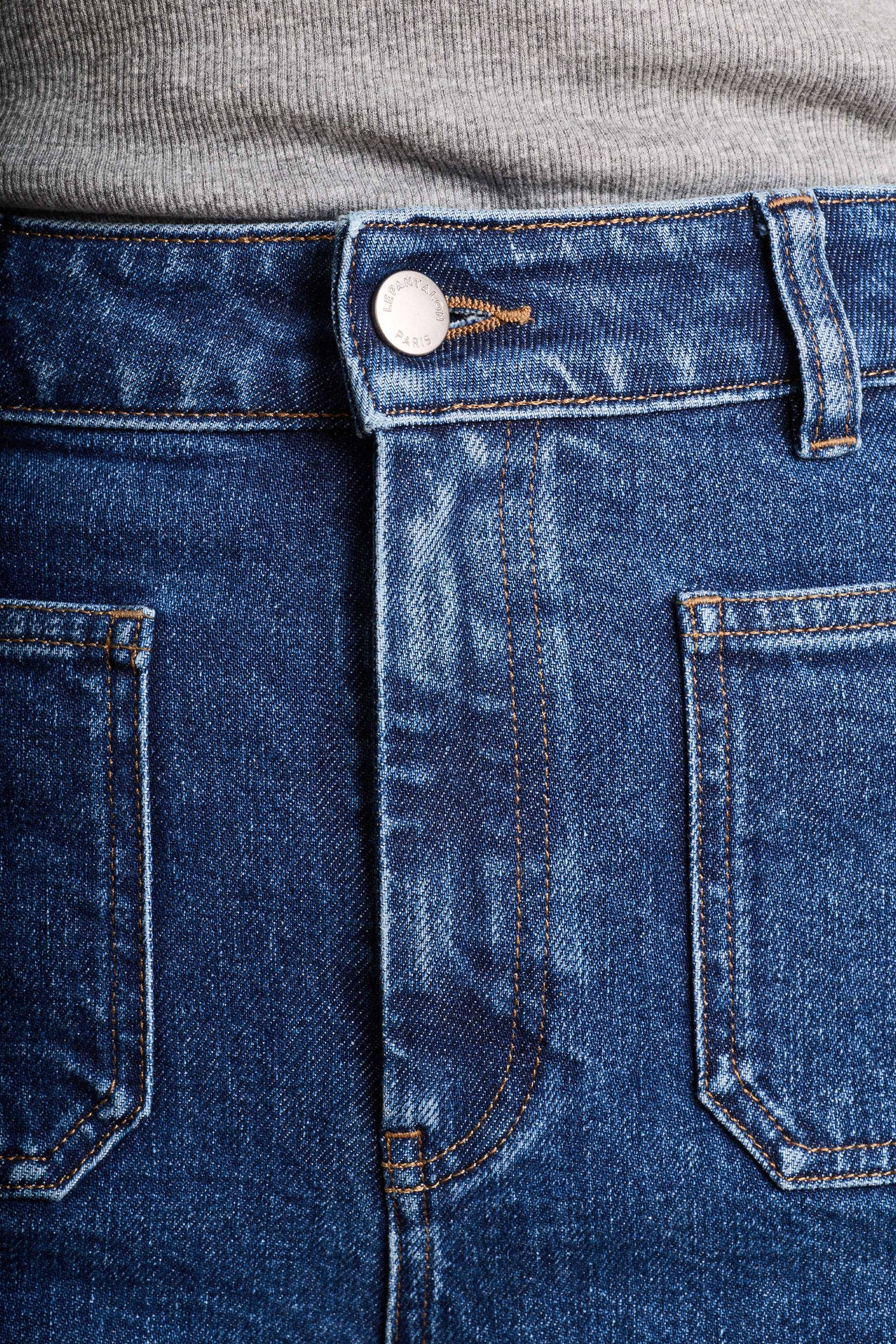 Jean wideleg poches plaquées bleu stone - Image 8