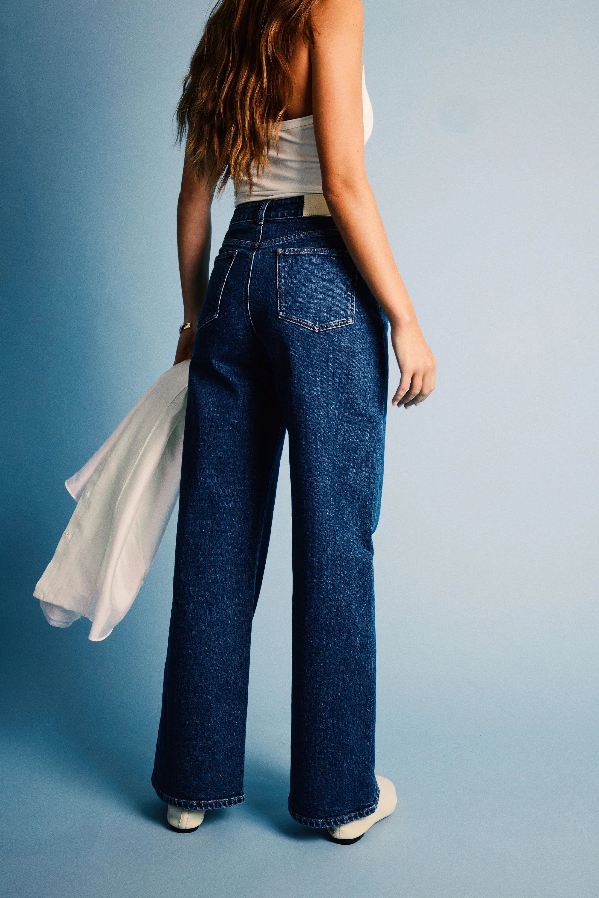 Jean wideleg poches plaquées bleu stone - Image 9