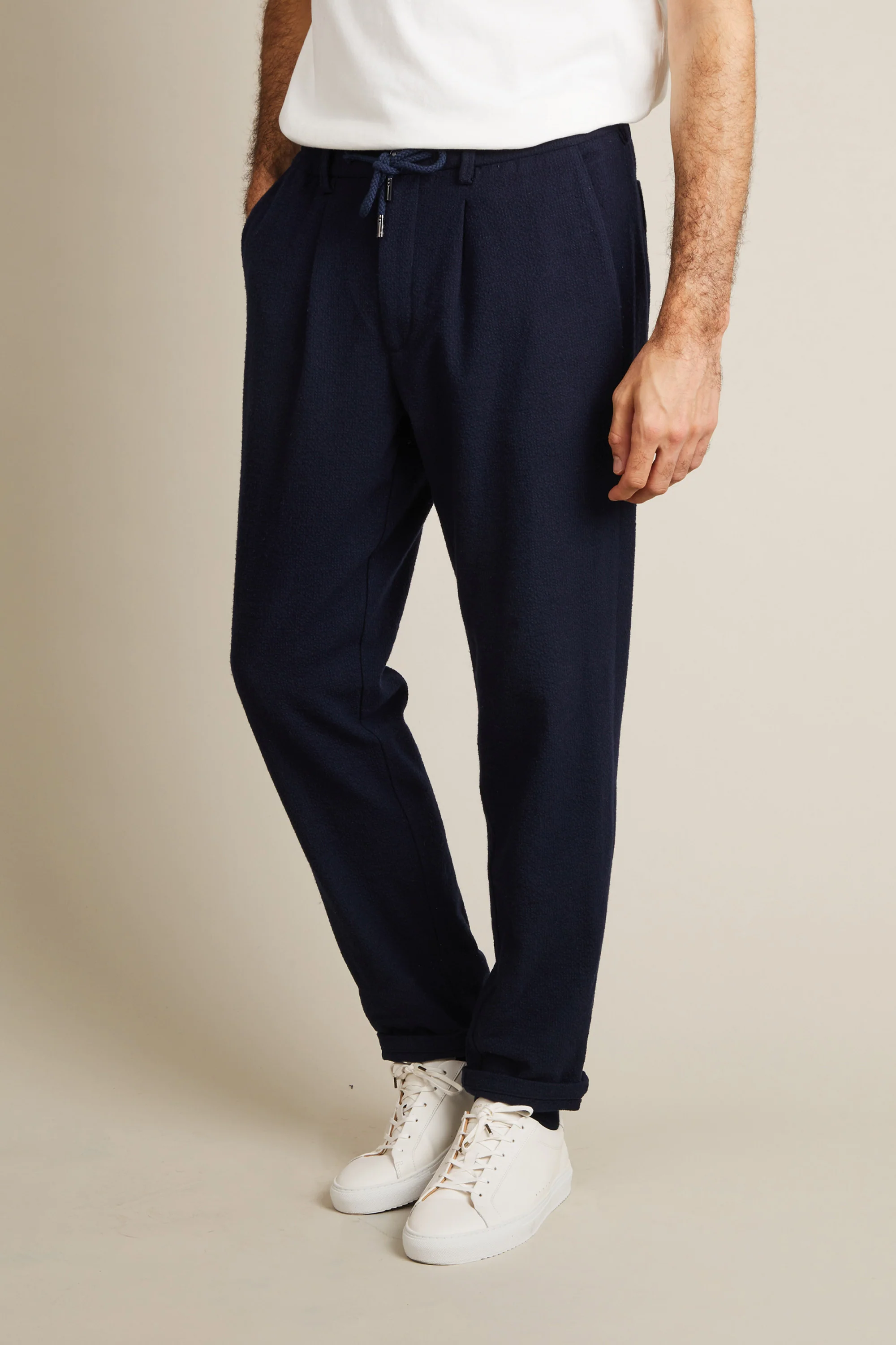Jogpant seersucker laine bleu marine - Image 4