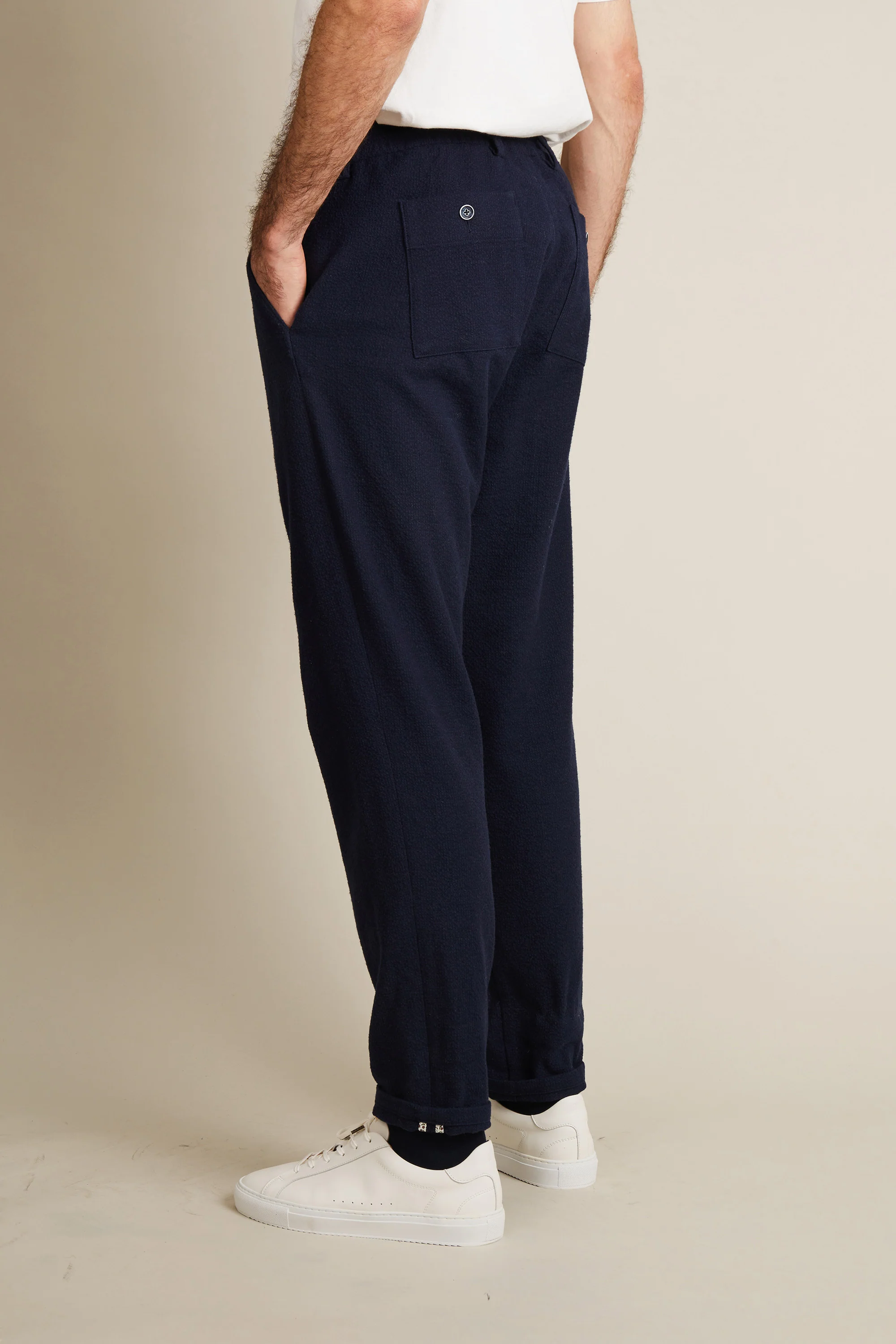 Jogpant seersucker laine bleu marine - Image 5