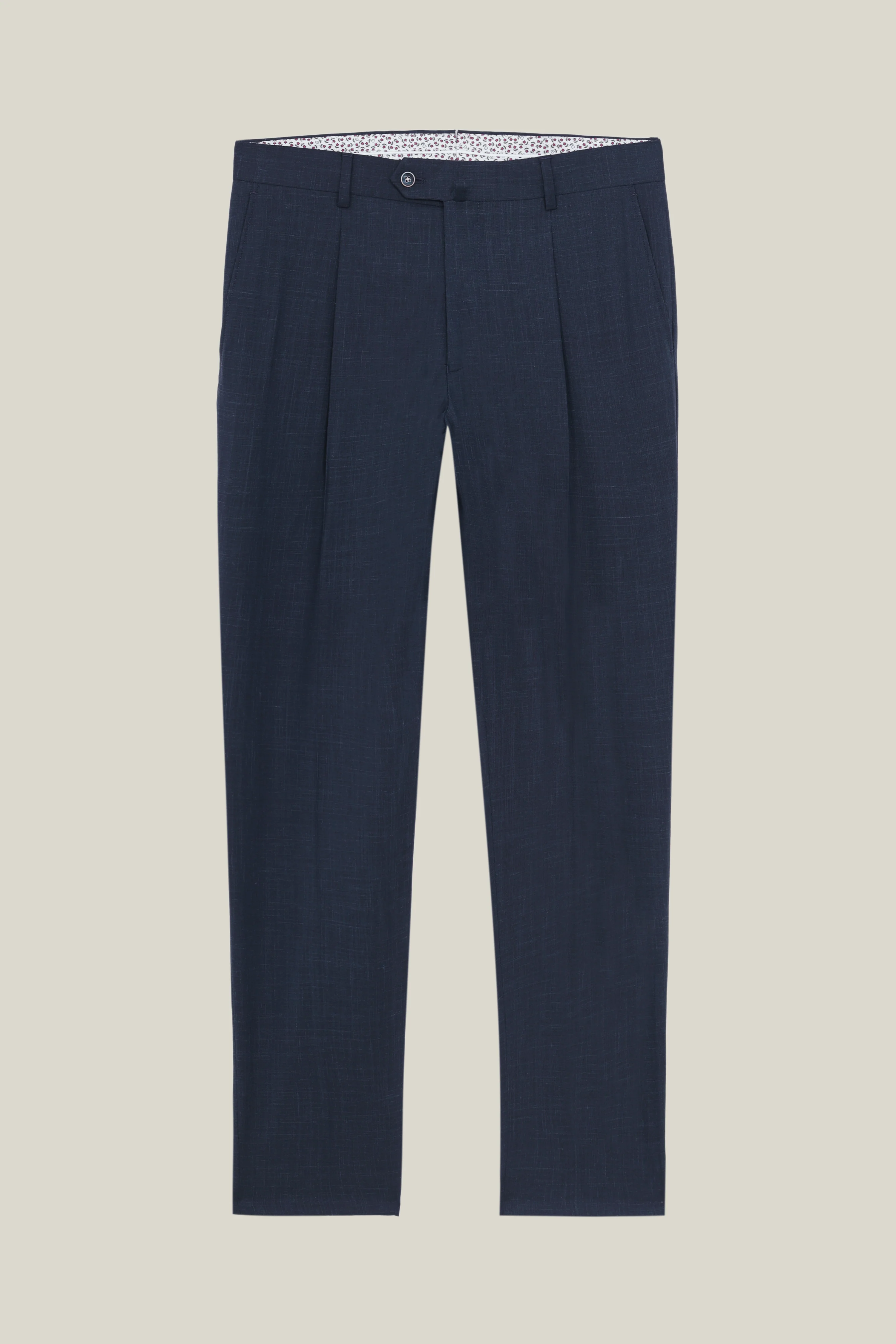 Pantalon à pinces léger bleu marine - Image 8