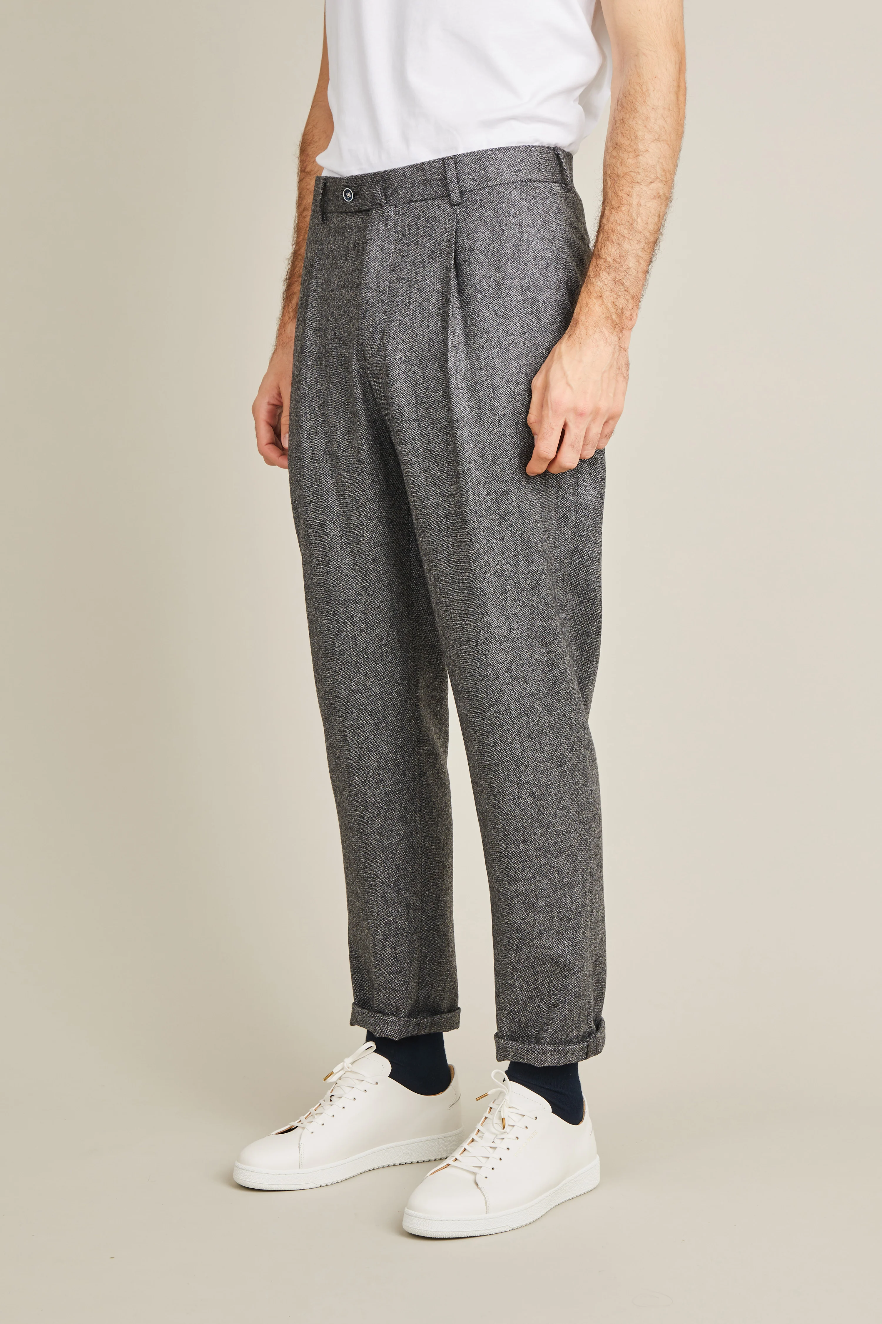 Pantalon à pinces flanelle gris anthracite - Image 5