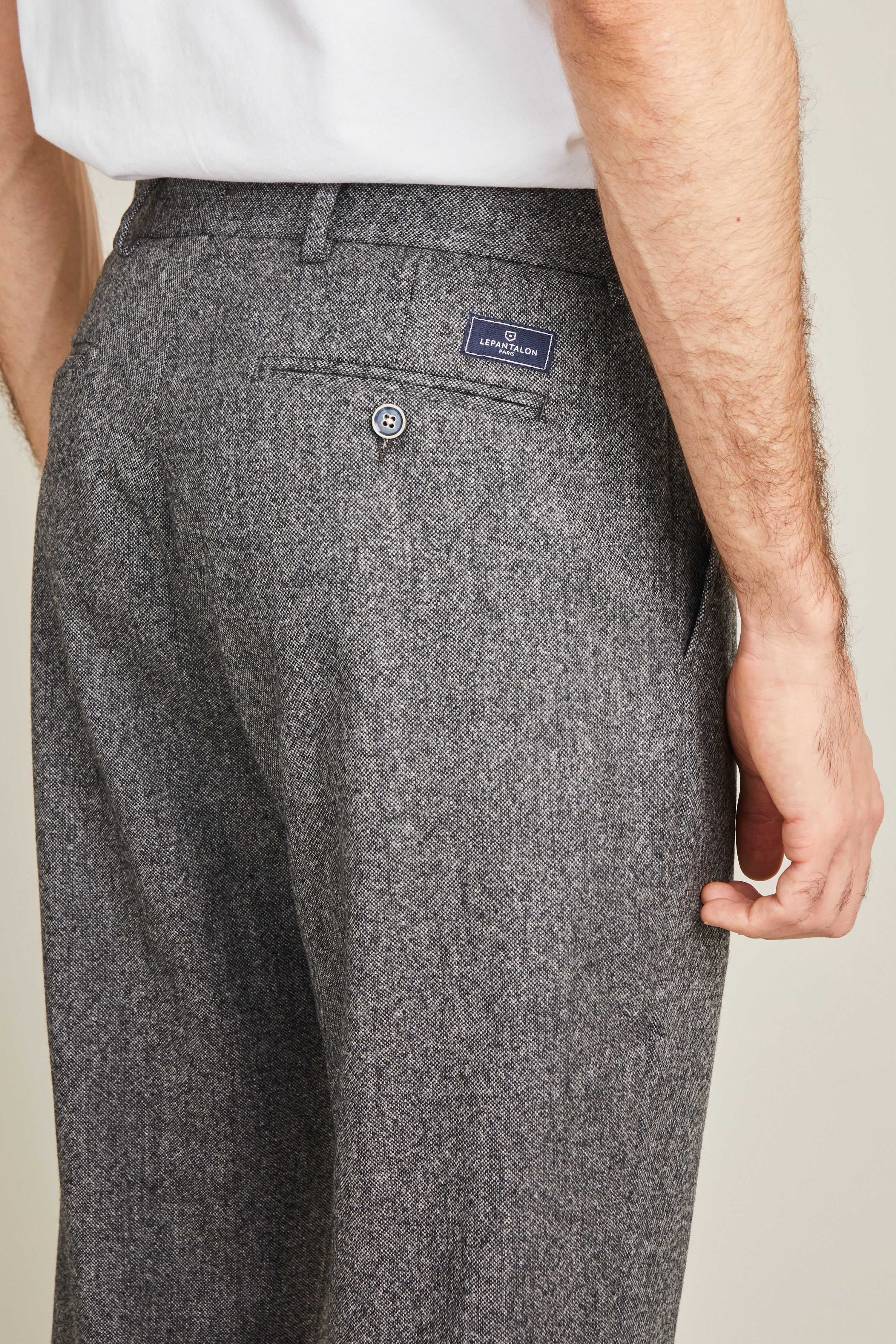 Pantalon à pinces flanelle gris anthracite - Image 6