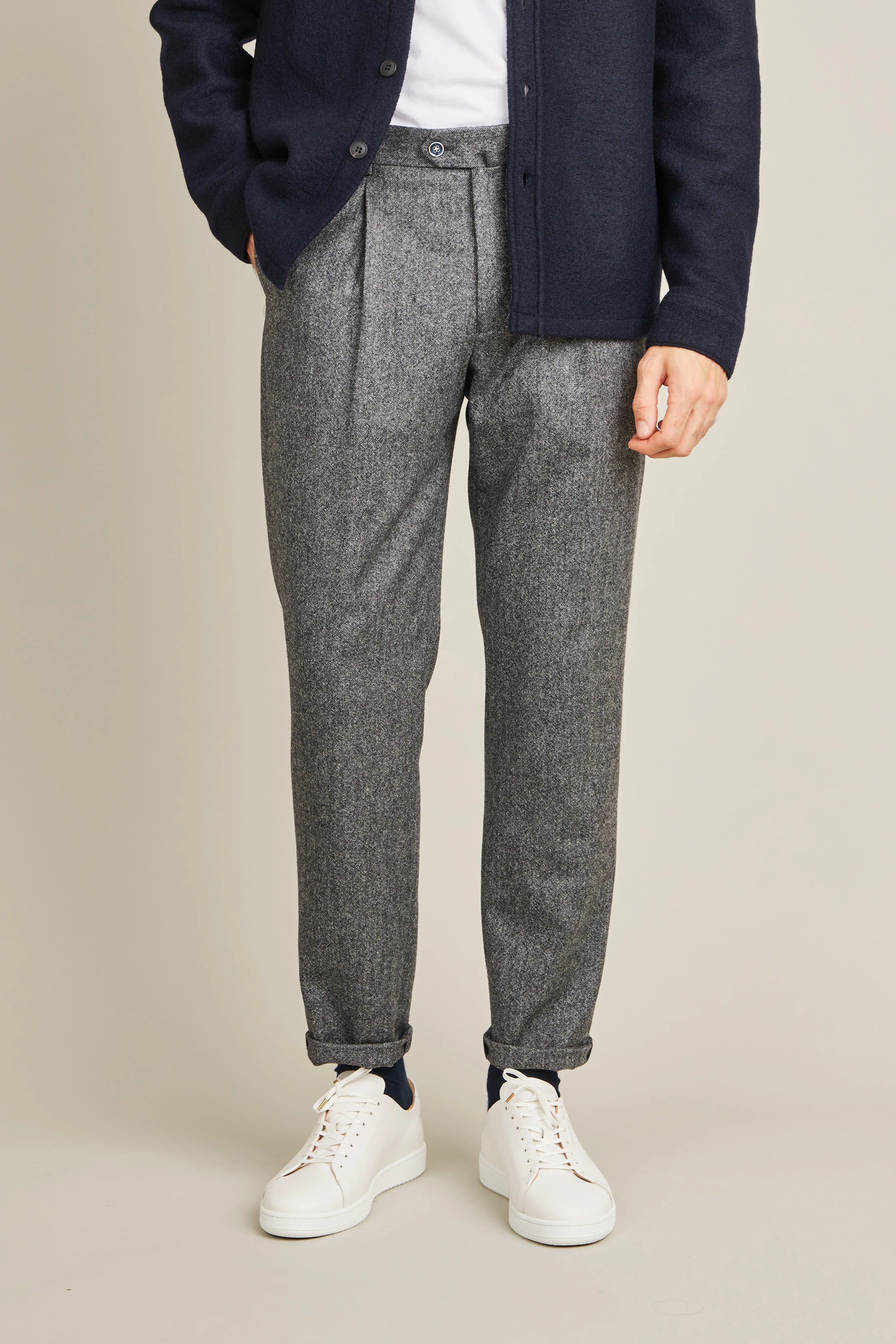 Pantalon à pinces flanelle gris anthracite - Image 7