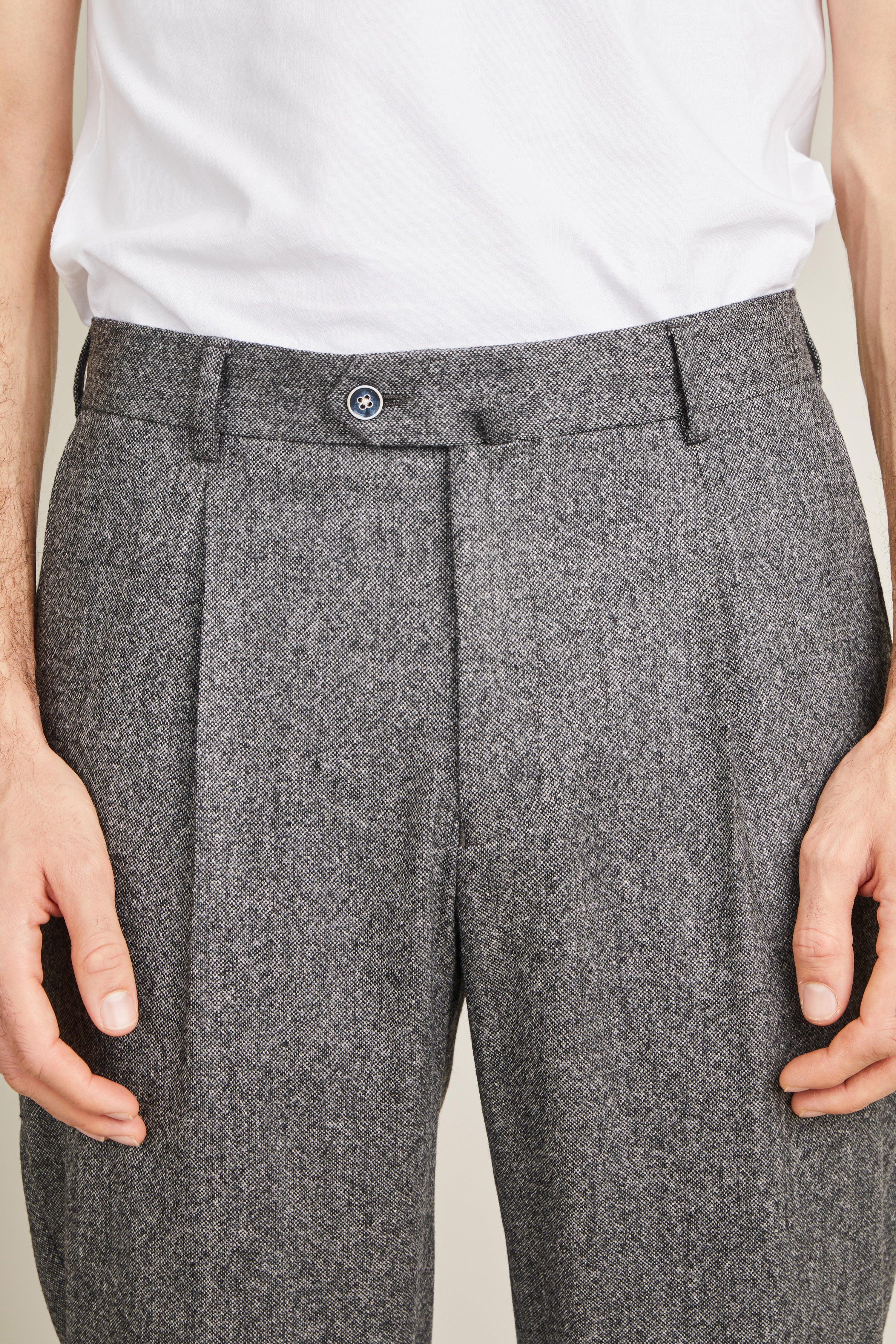 Pantalon à pinces flanelle gris anthracite - Image 8