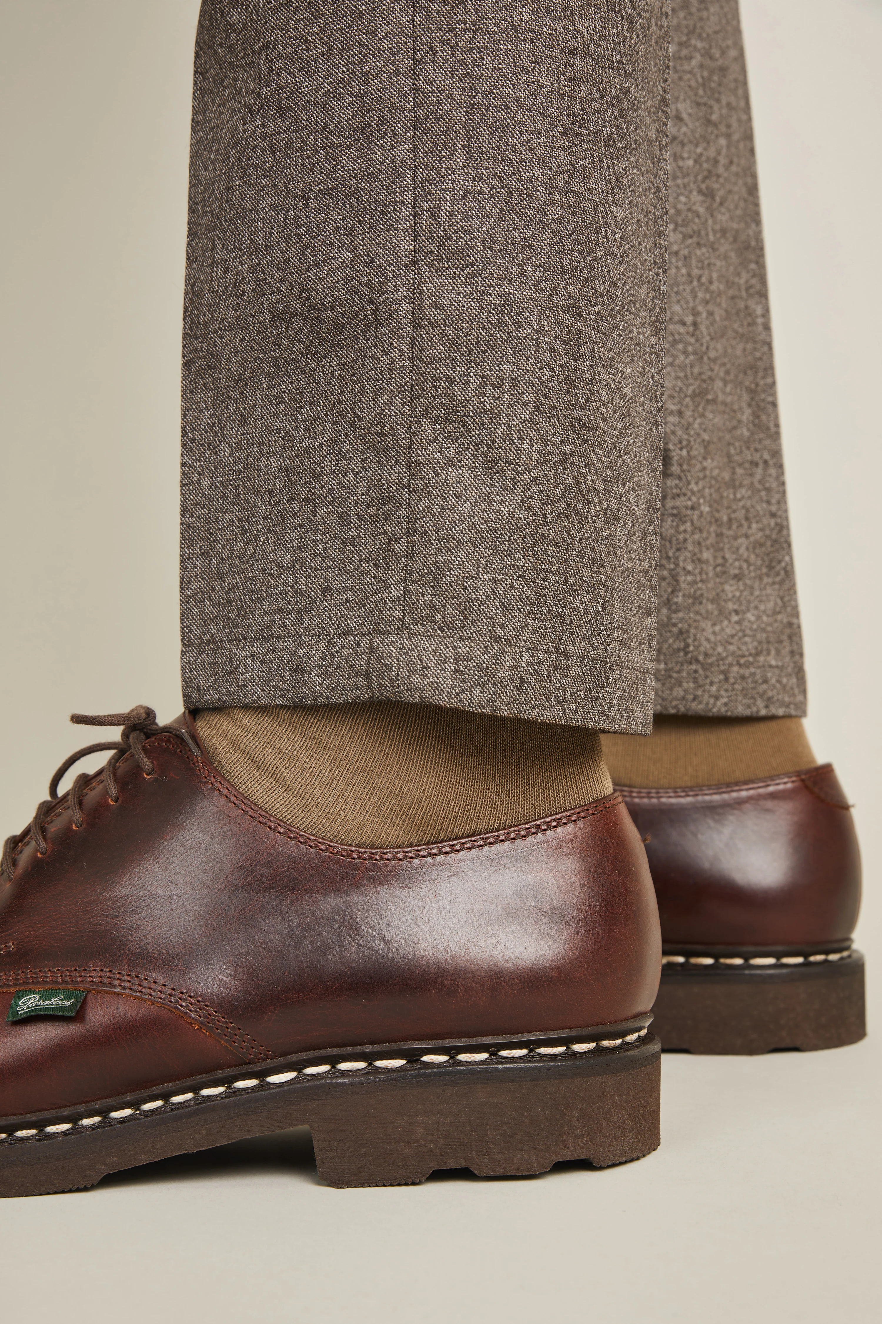 Pantalon à pinces flanelle marron - Image 6