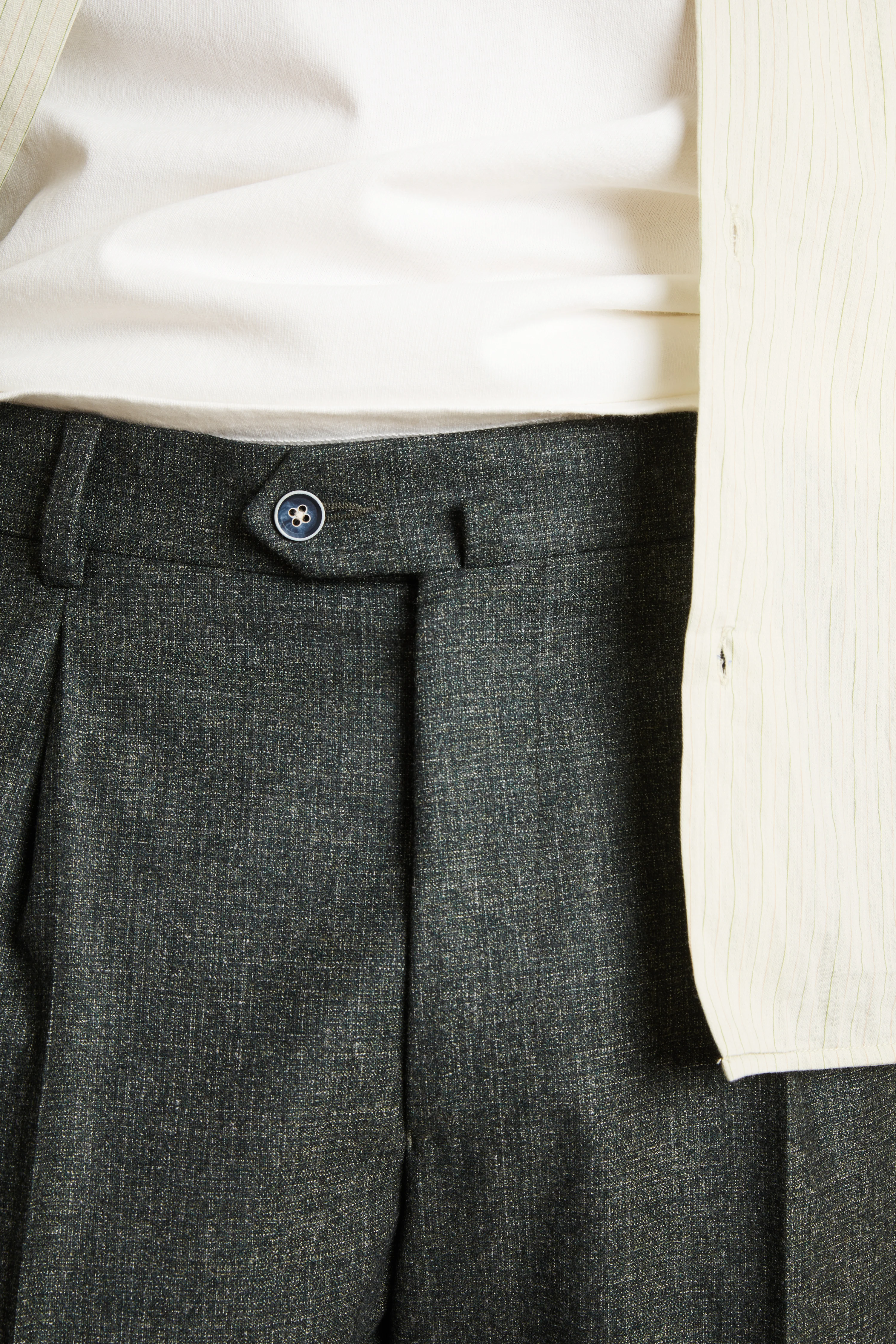 Pantalon à pinces flanelle vert - Image 6