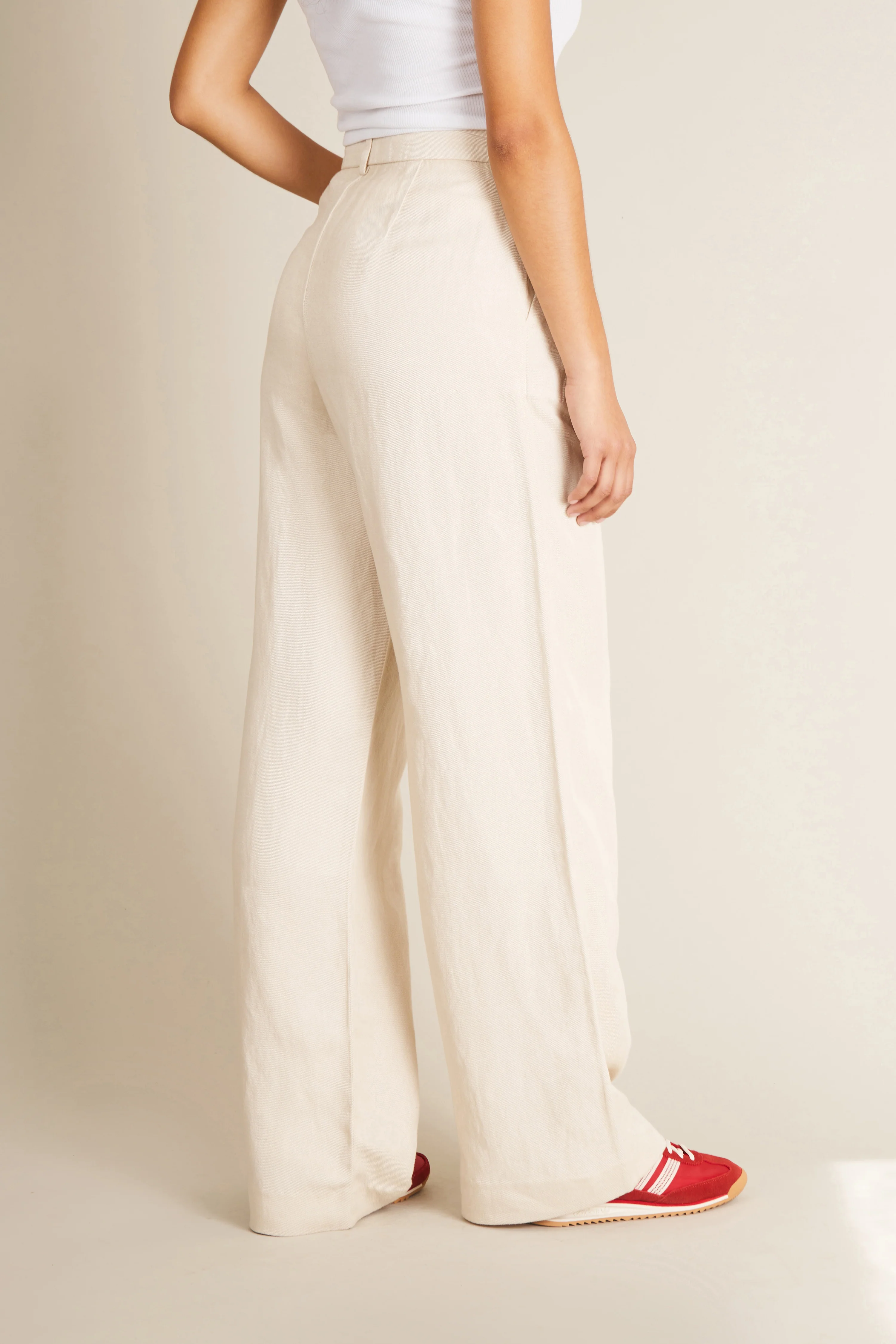 Pantalon à pinces léger écru - Image 4