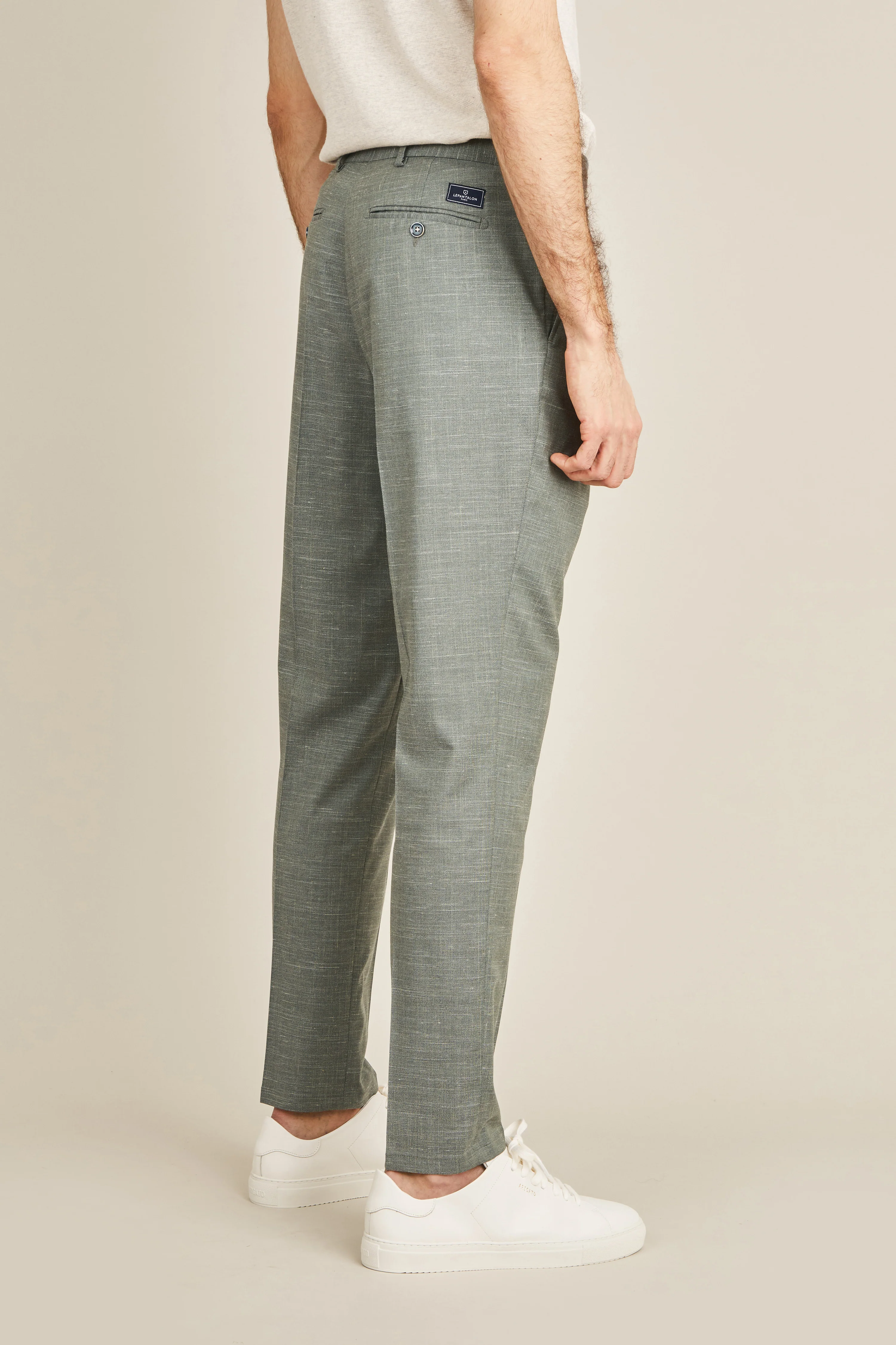 Pantalon à pinces léger vert - Image 5