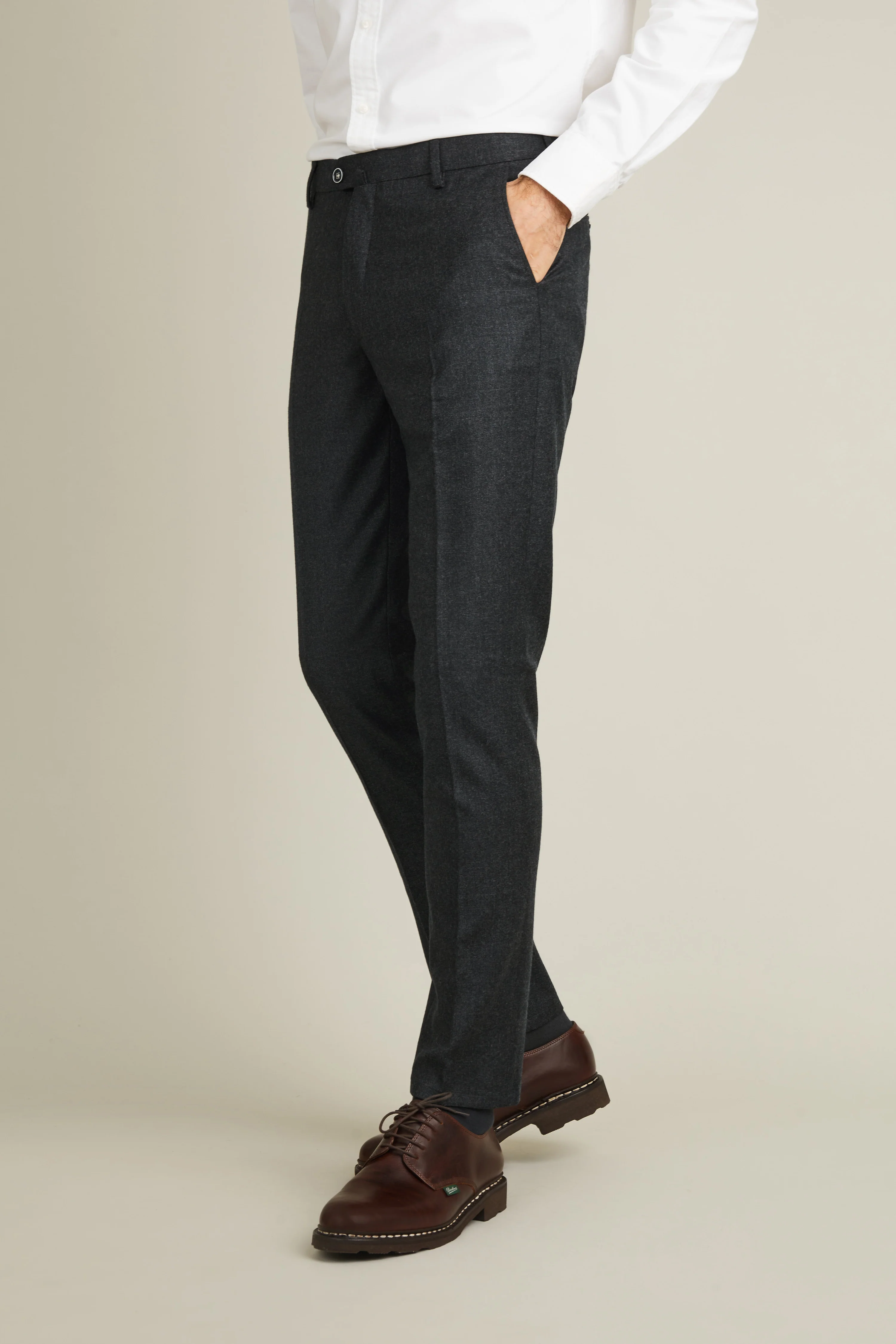 Pantalon flanelle gris anthracite - Image 4