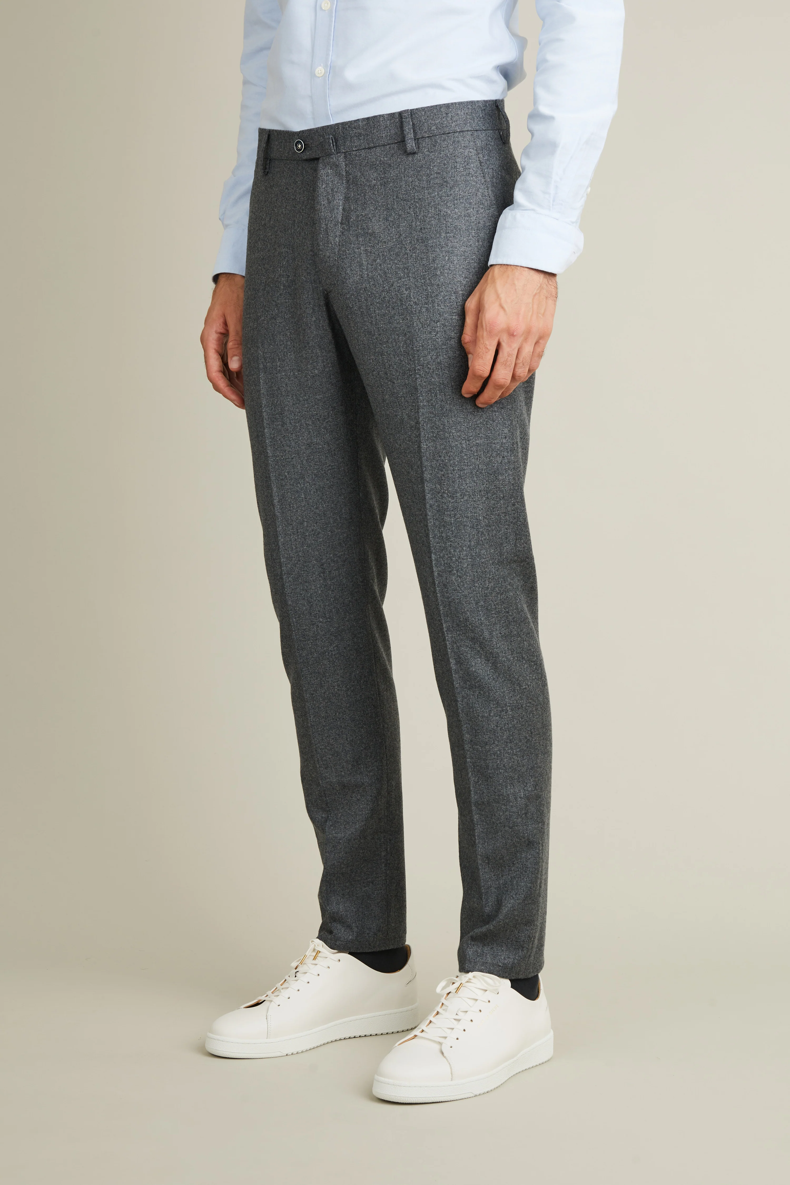 Pantalon flanelle gris chiné - Image 4