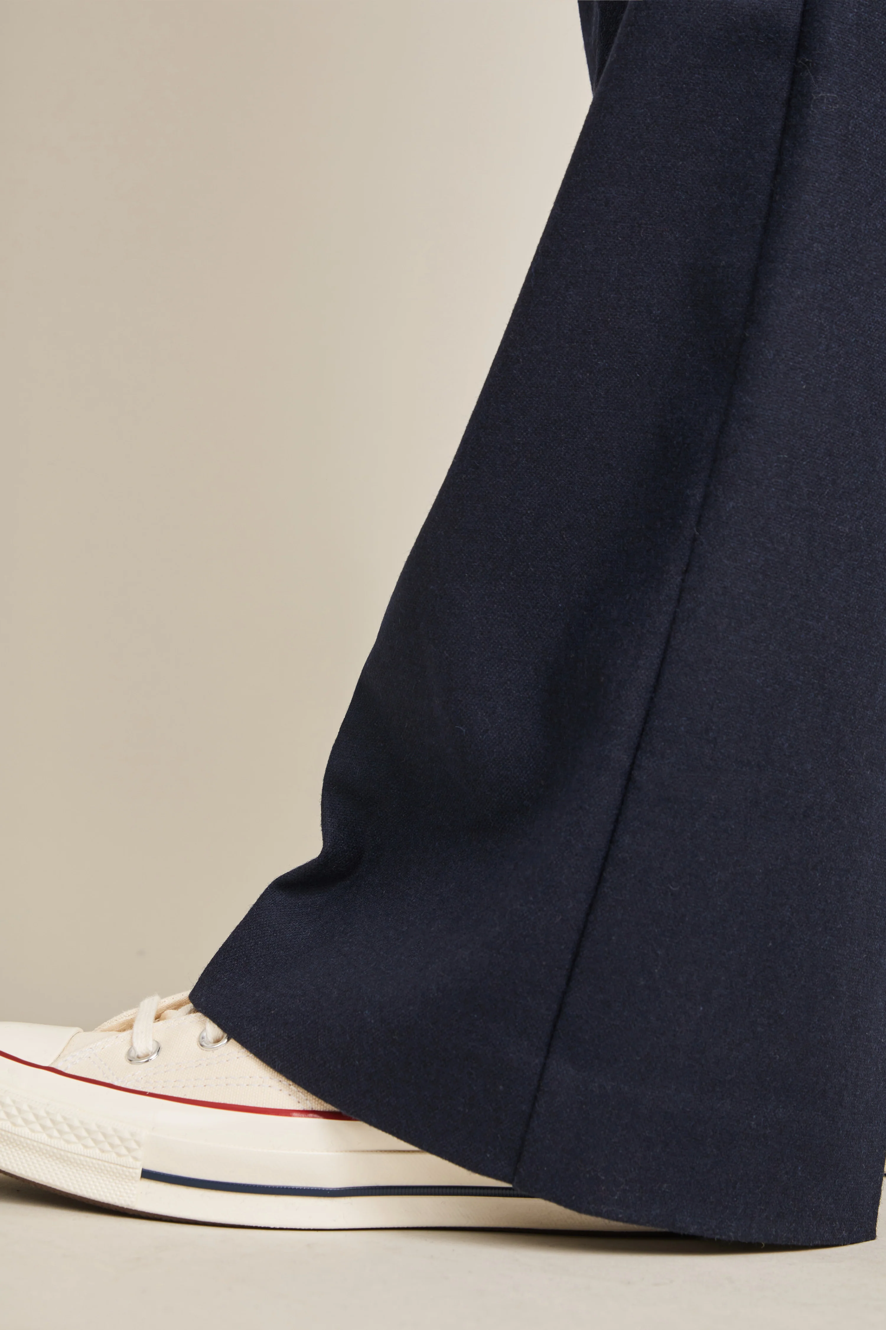 Pantalon flanelle palazzo bleu marine - Image 7