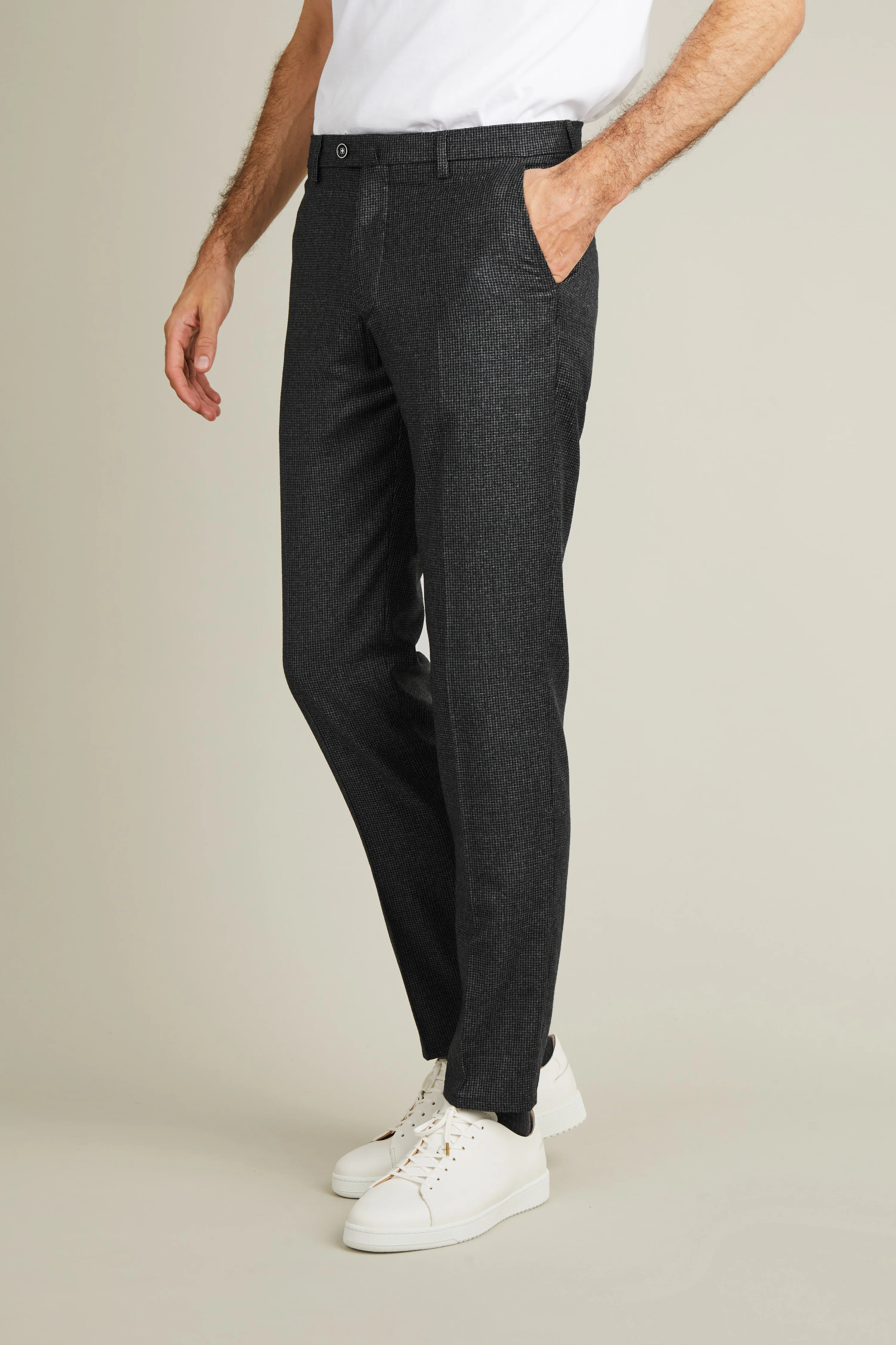 Pantalon flanelle pied de puce gris - Image 4