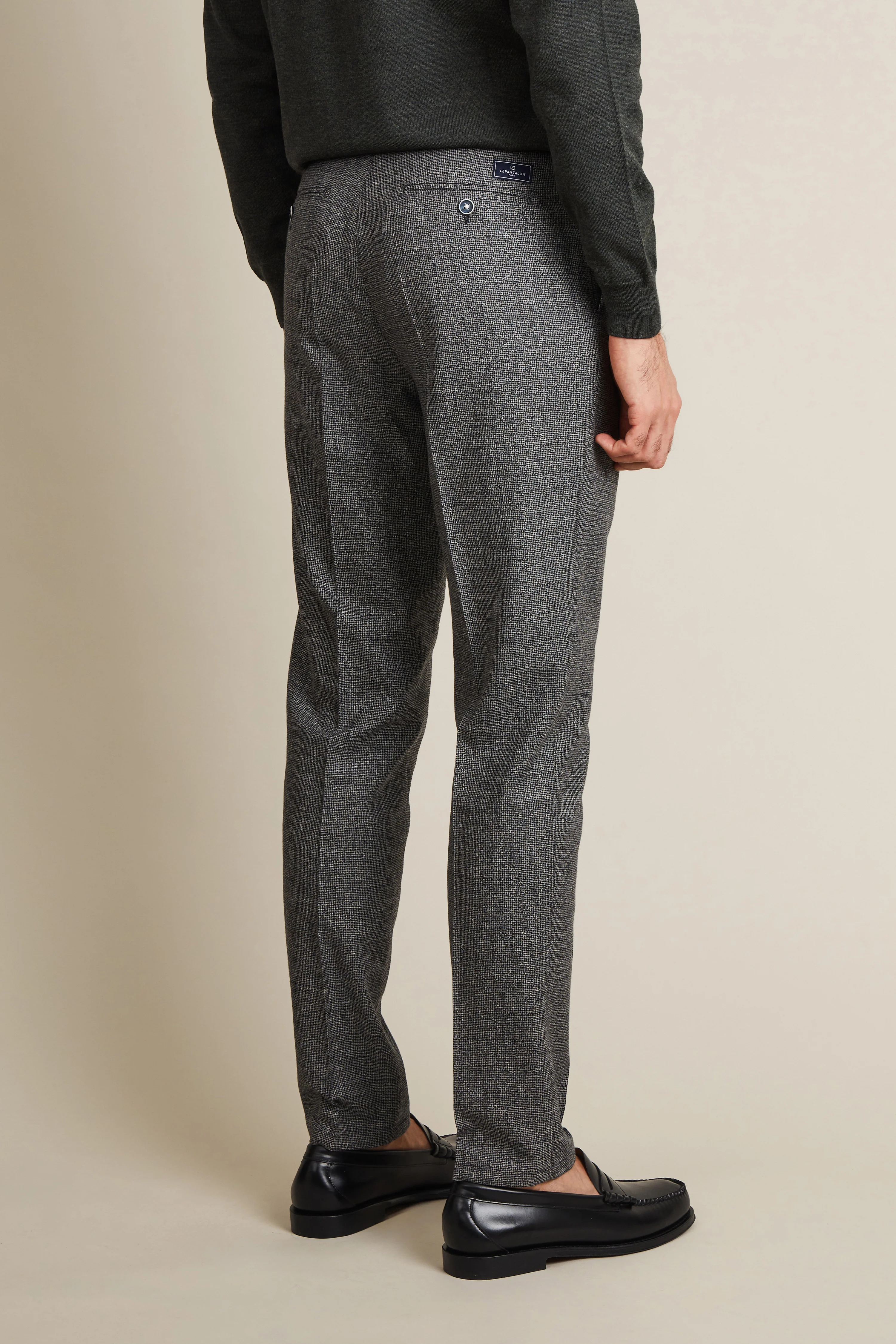 Pantalon patte de serrage laine gris - Image 6