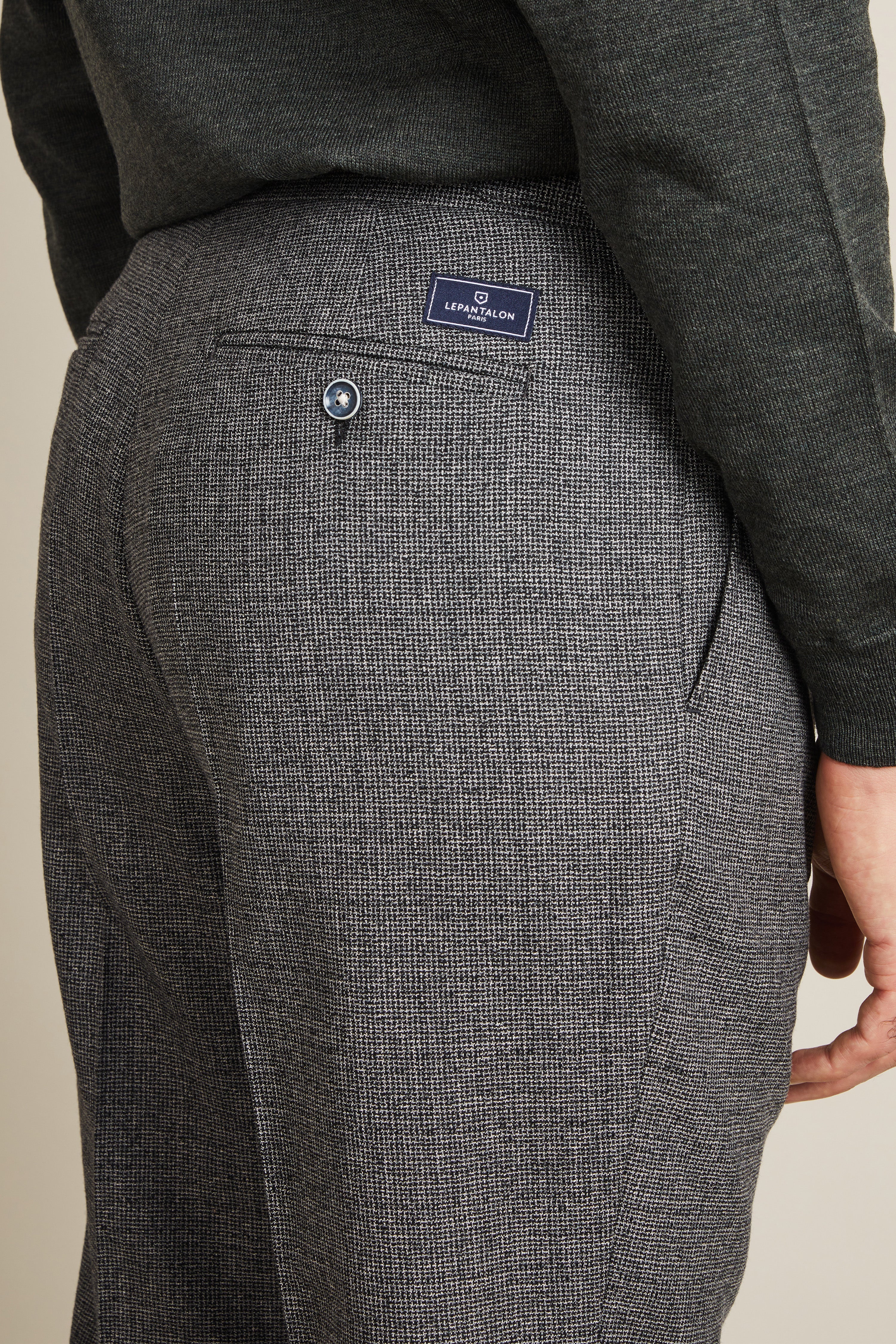 Pantalon patte de serrage laine gris - Image 7