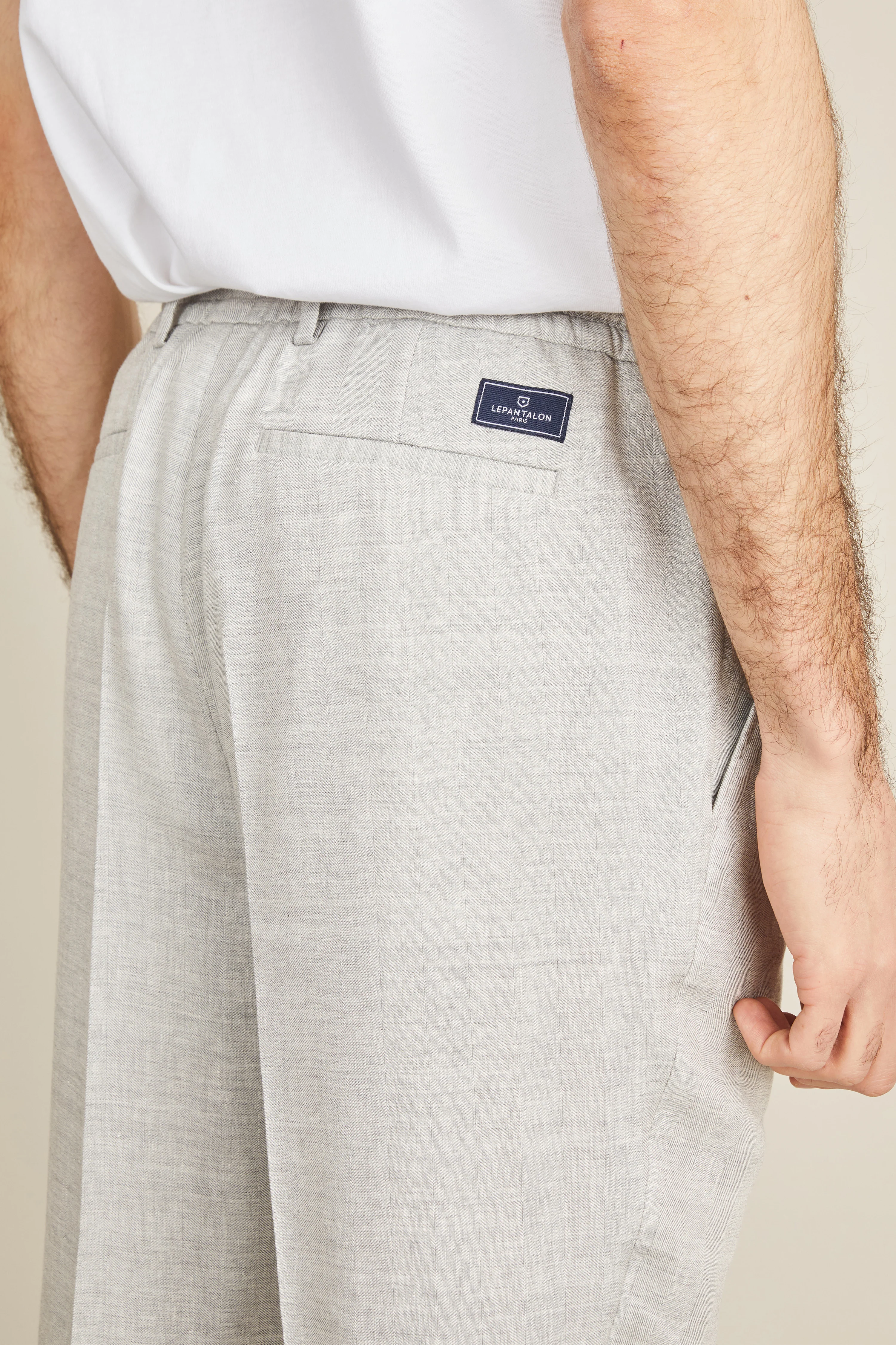 Pantalon jogpant chevron gris clair - Image 6