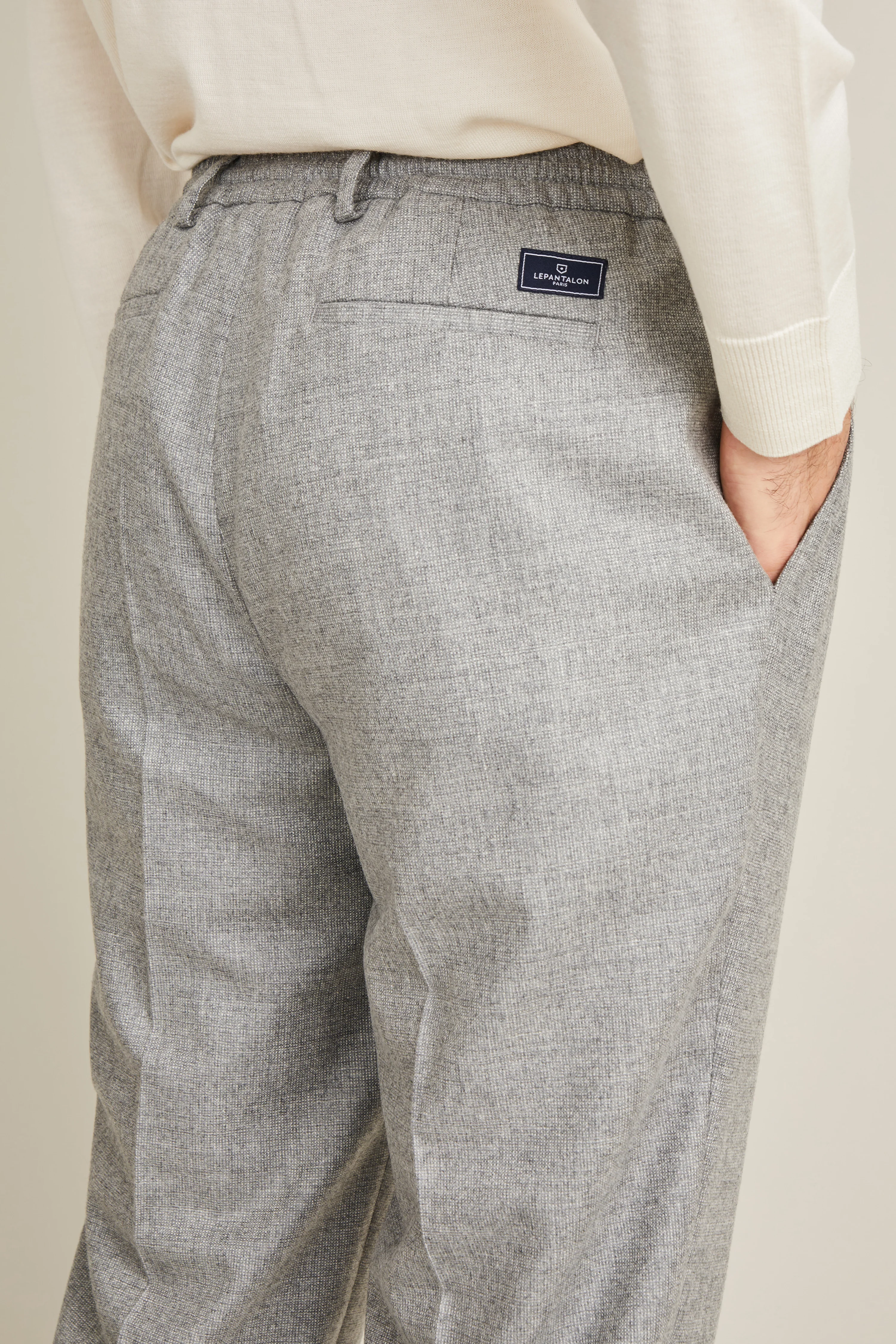 Pantalon jogpant flanelle gris - Image 5