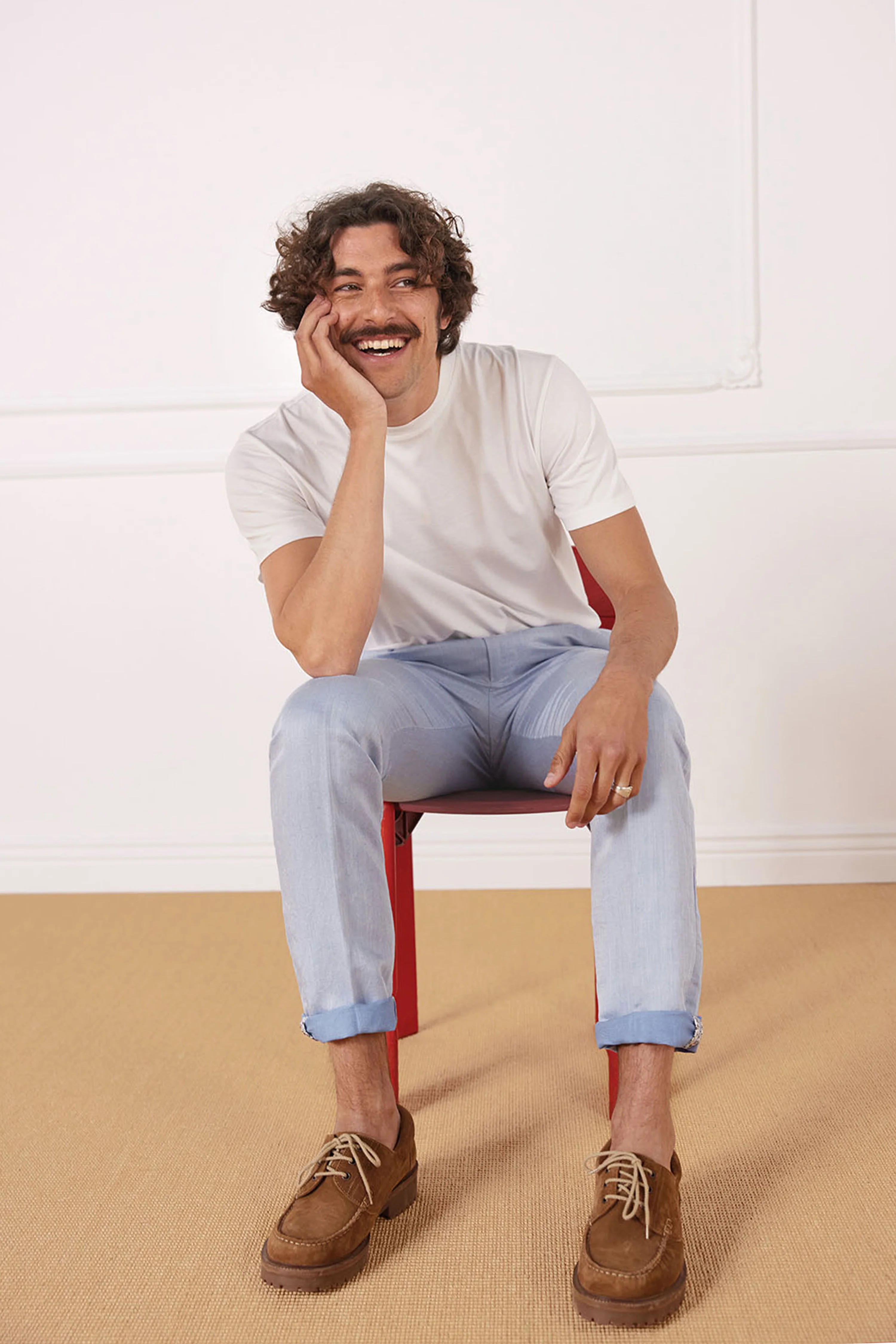 Pantalon à pinces léger bleu ciel - Image 12