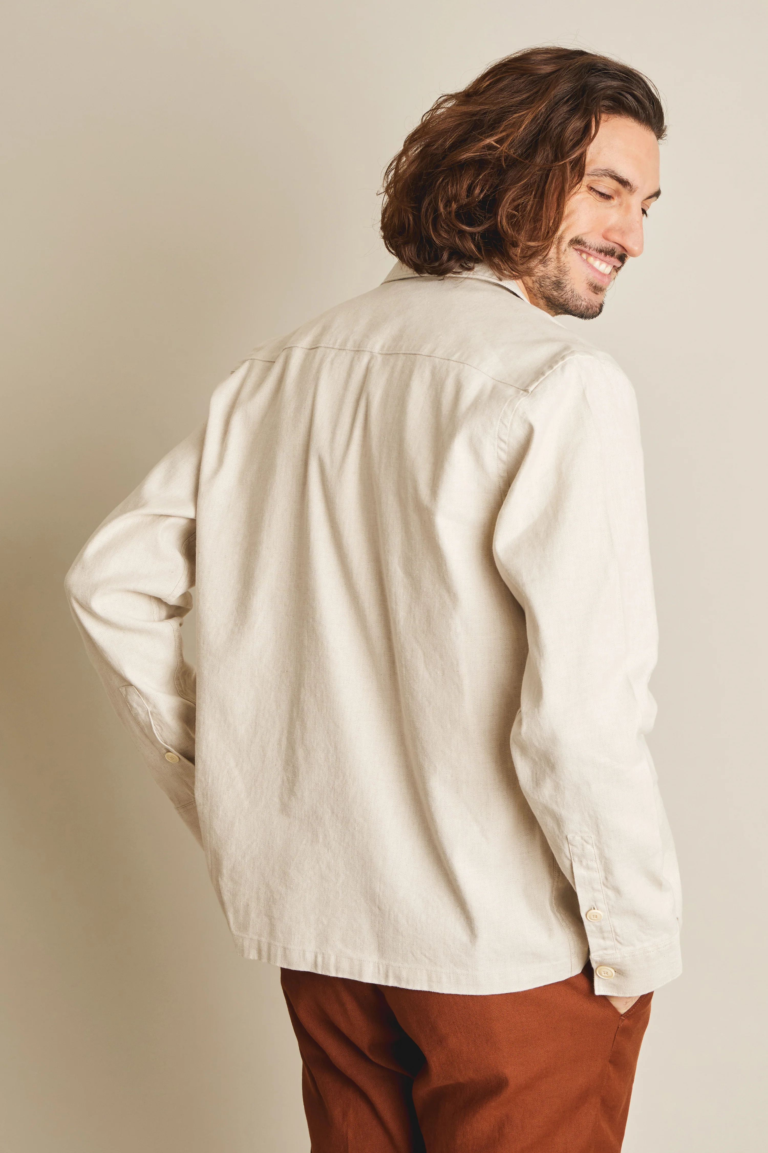 Surchemise coton lin écru - Image 3