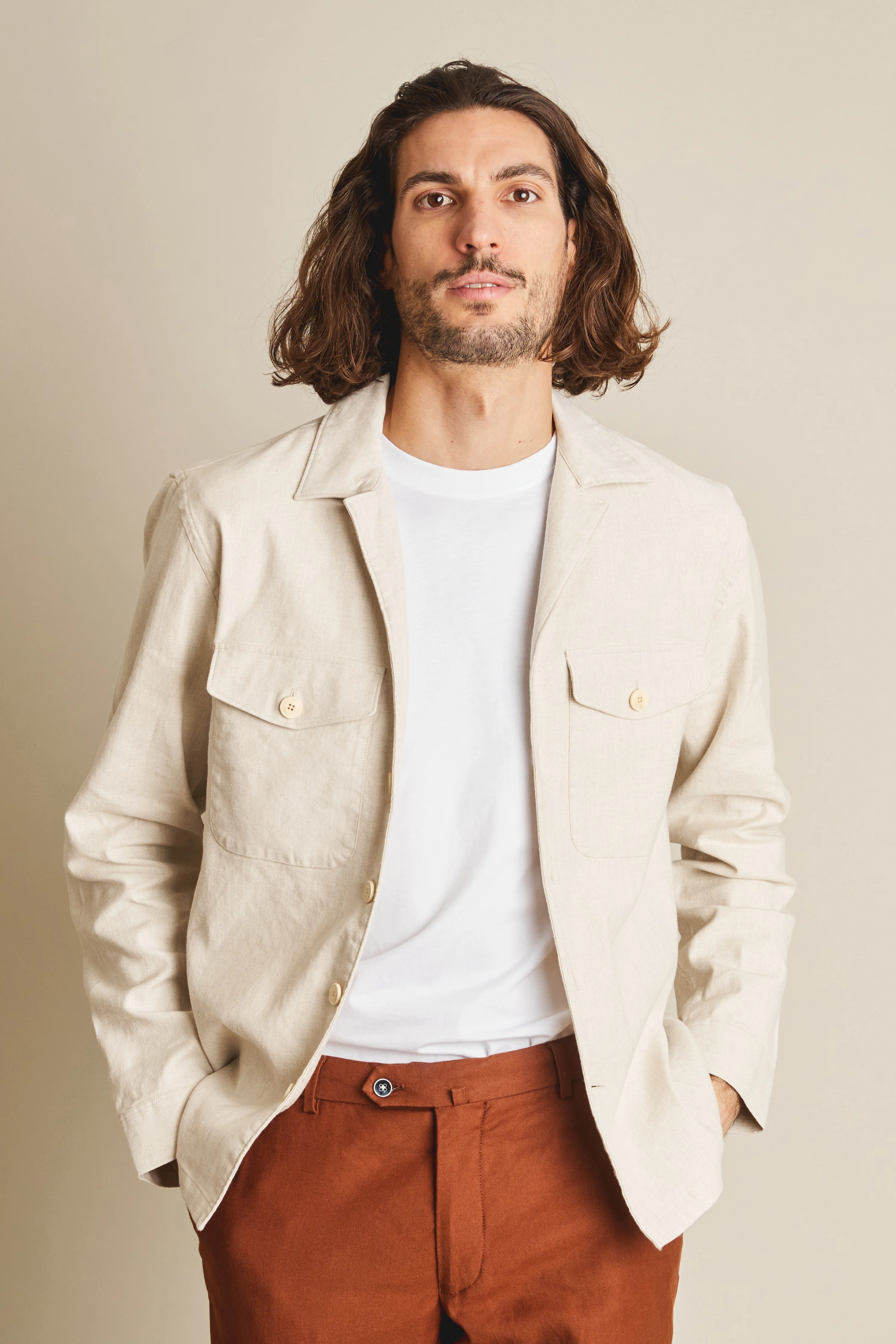 Surchemise coton lin écru - Image 5