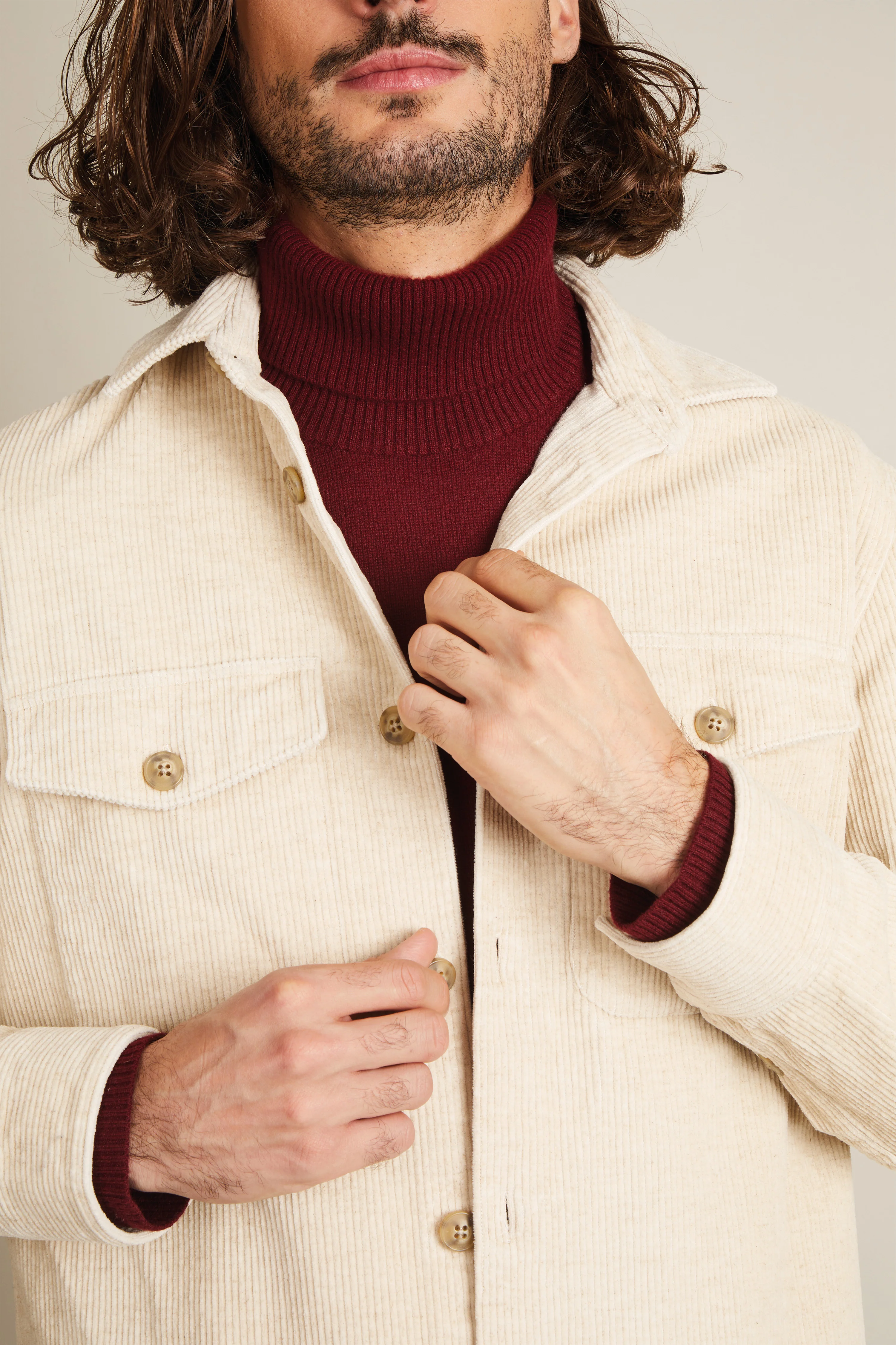 Surchemise velours écru - Image 3