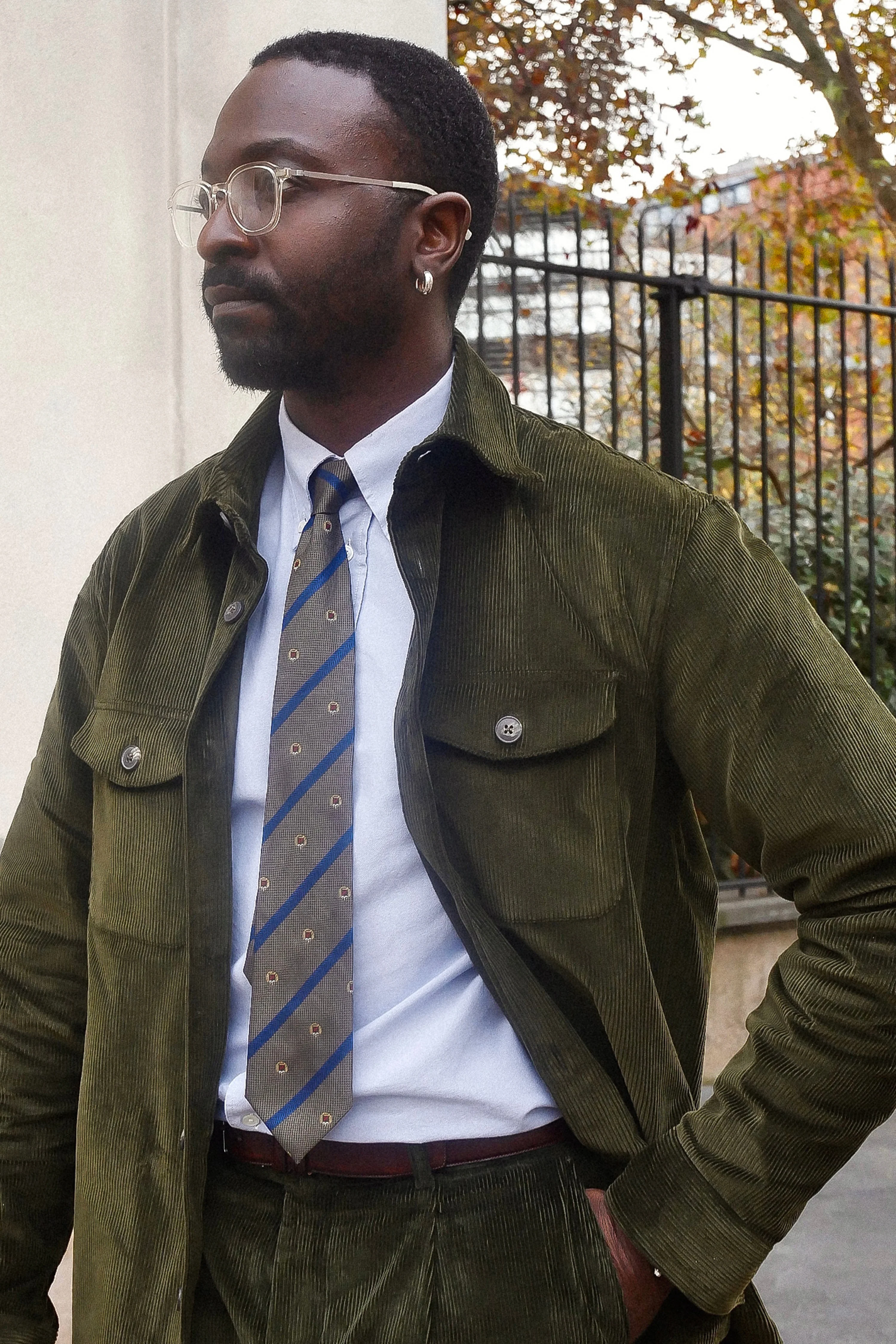 Surchemise velours kaki - Image 3