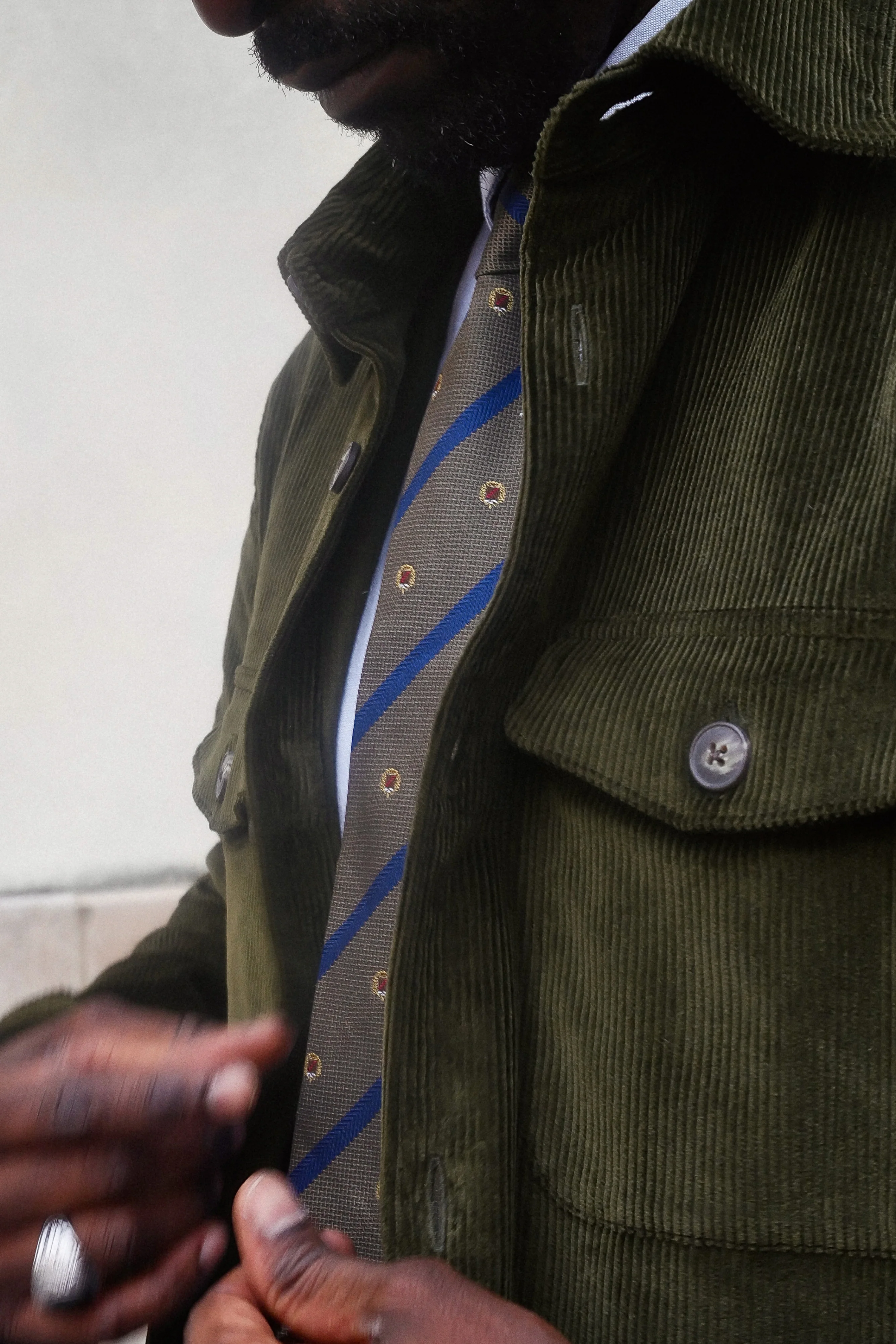 Surchemise velours kaki - Image 4