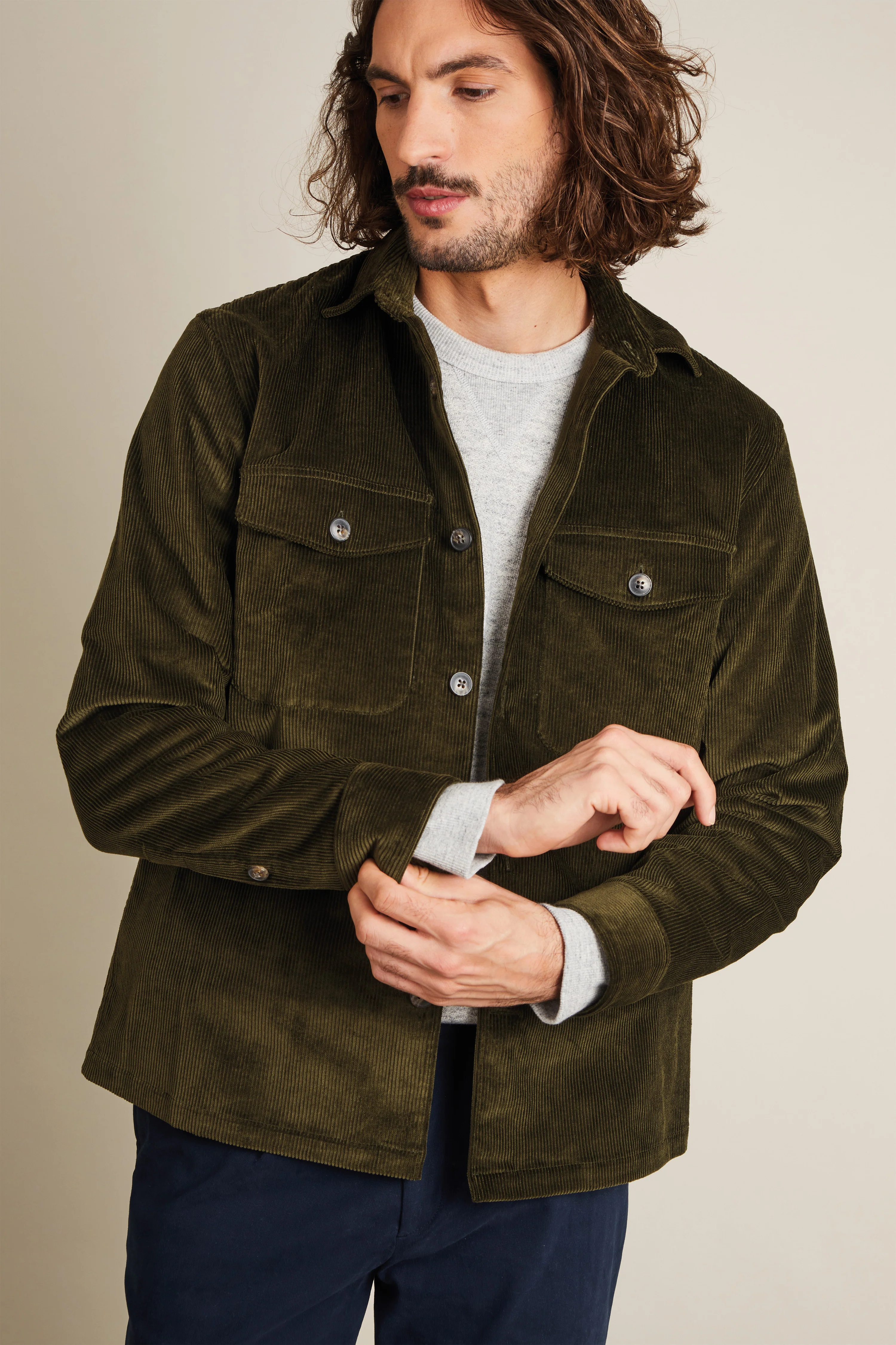 Surchemise velours kaki - Image 6