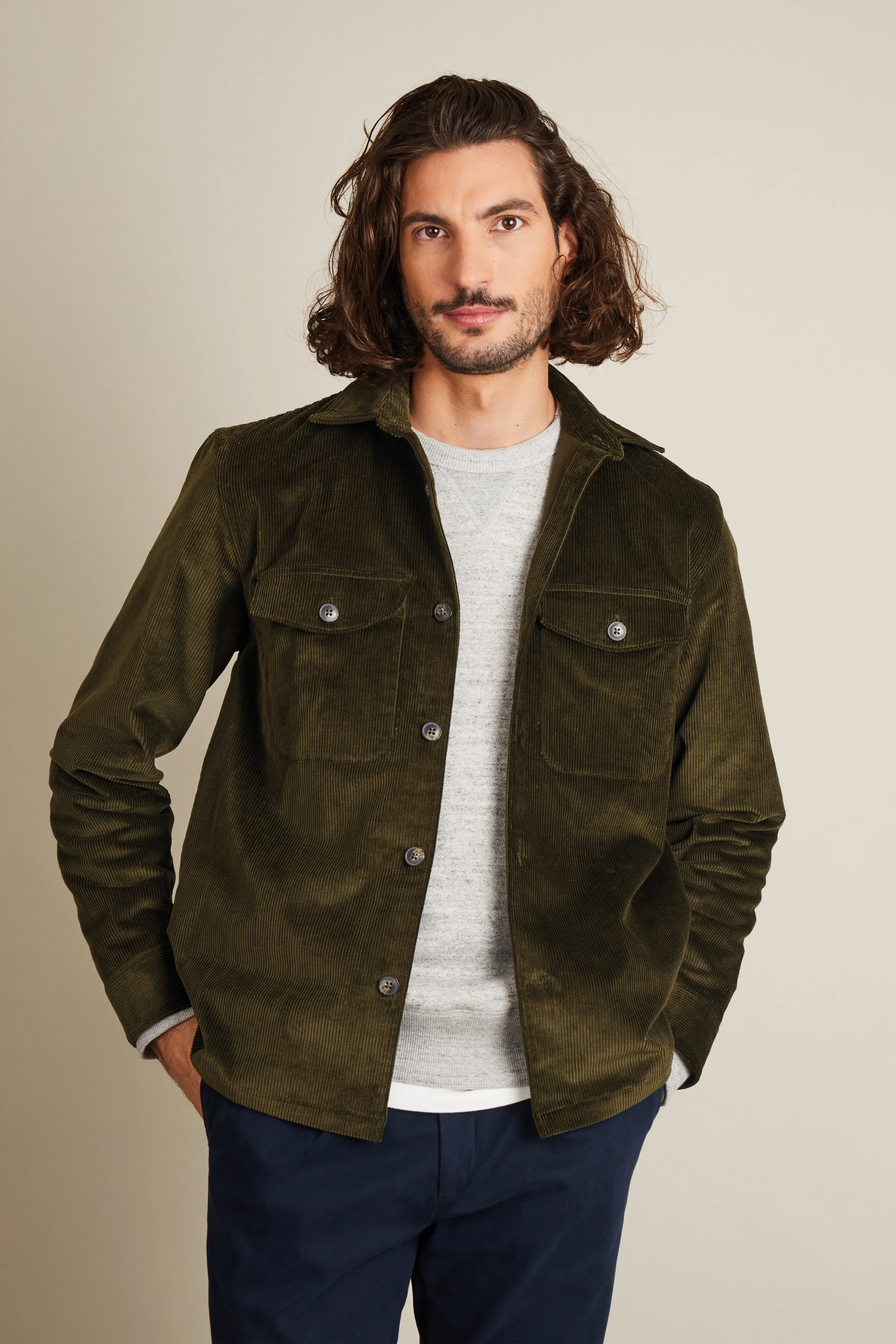 Surchemise velours kaki - Image 8