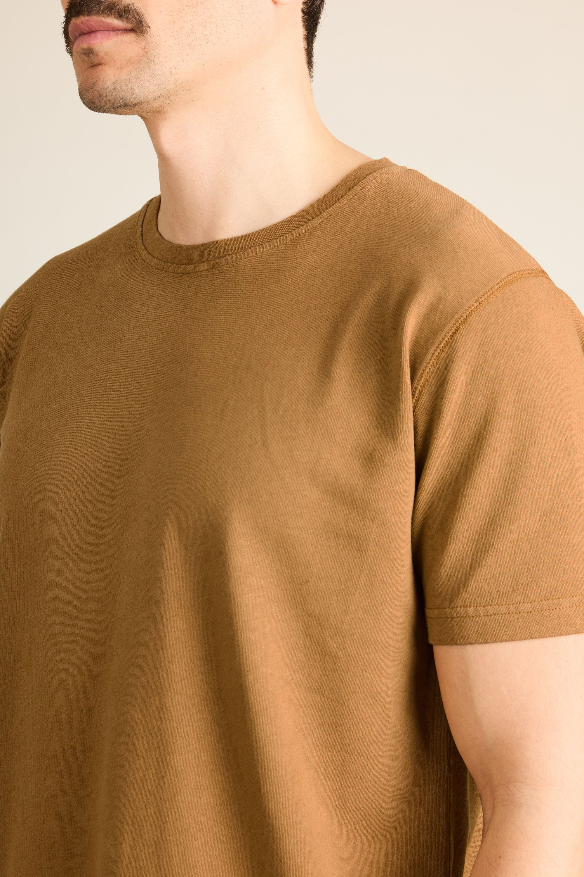Tee-shirt coton-lin caramel - Image 3