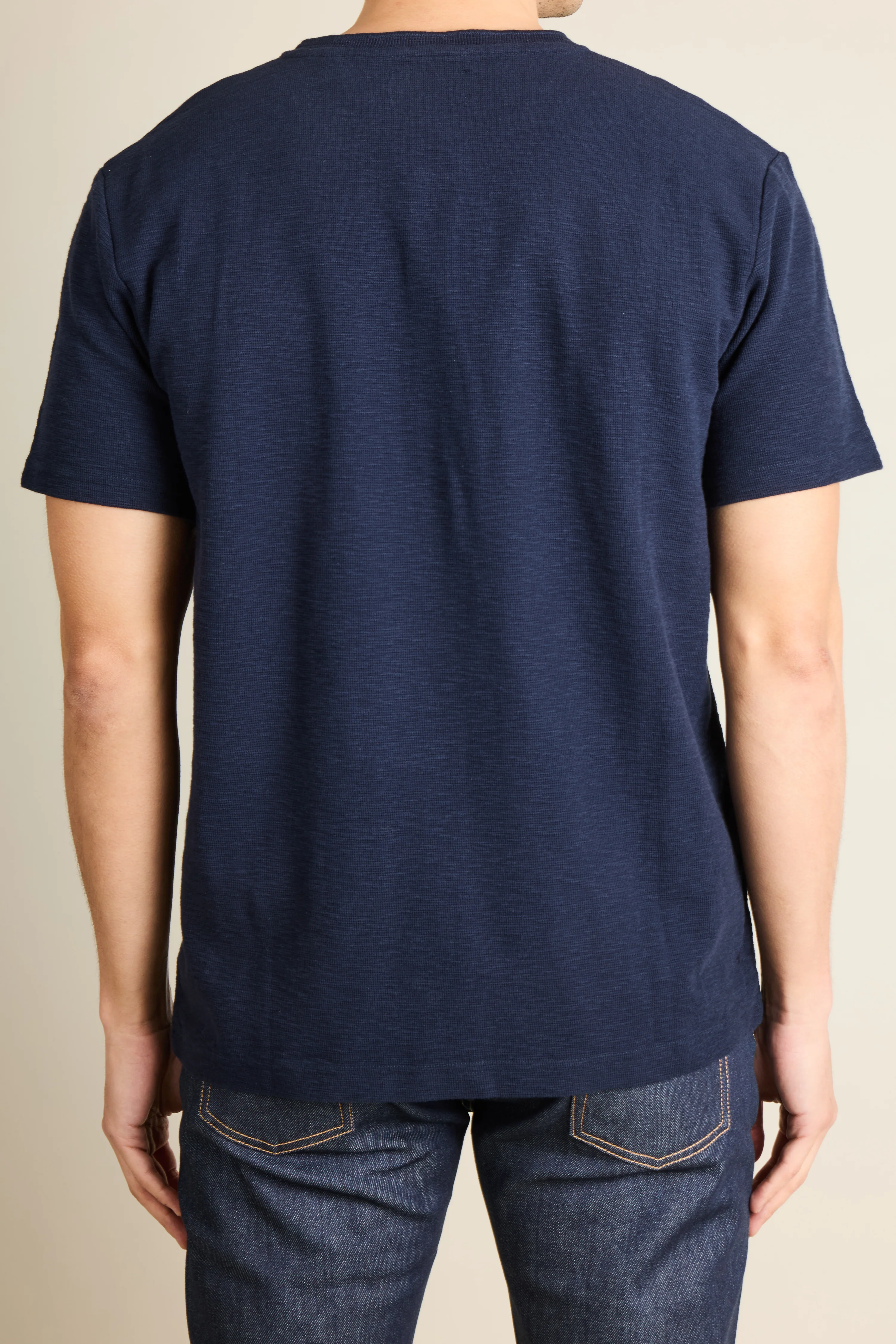 Tee-shirt henley bleu marine - Image 5