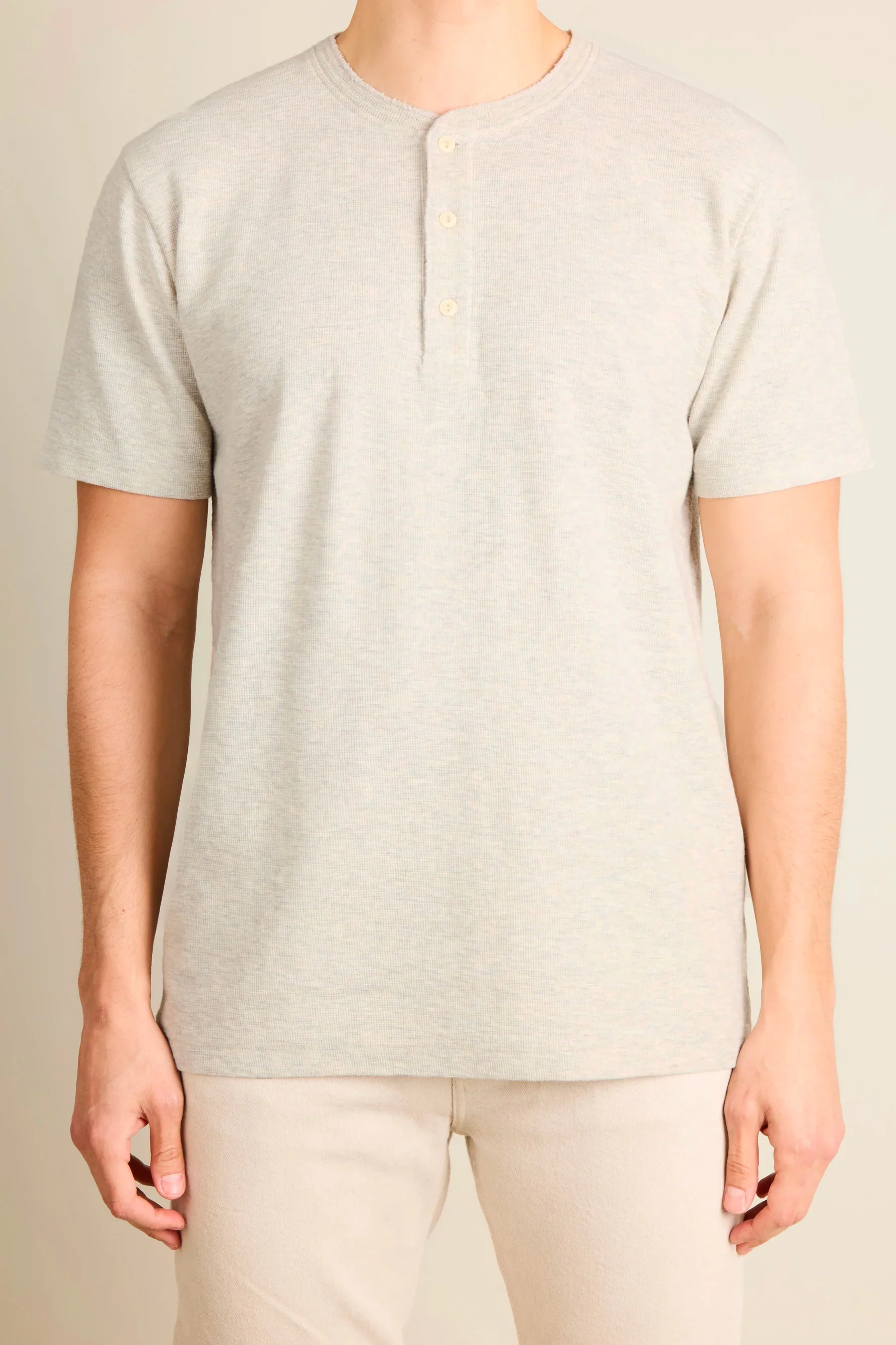 Tee-shirt henley gris chiné - Image 3