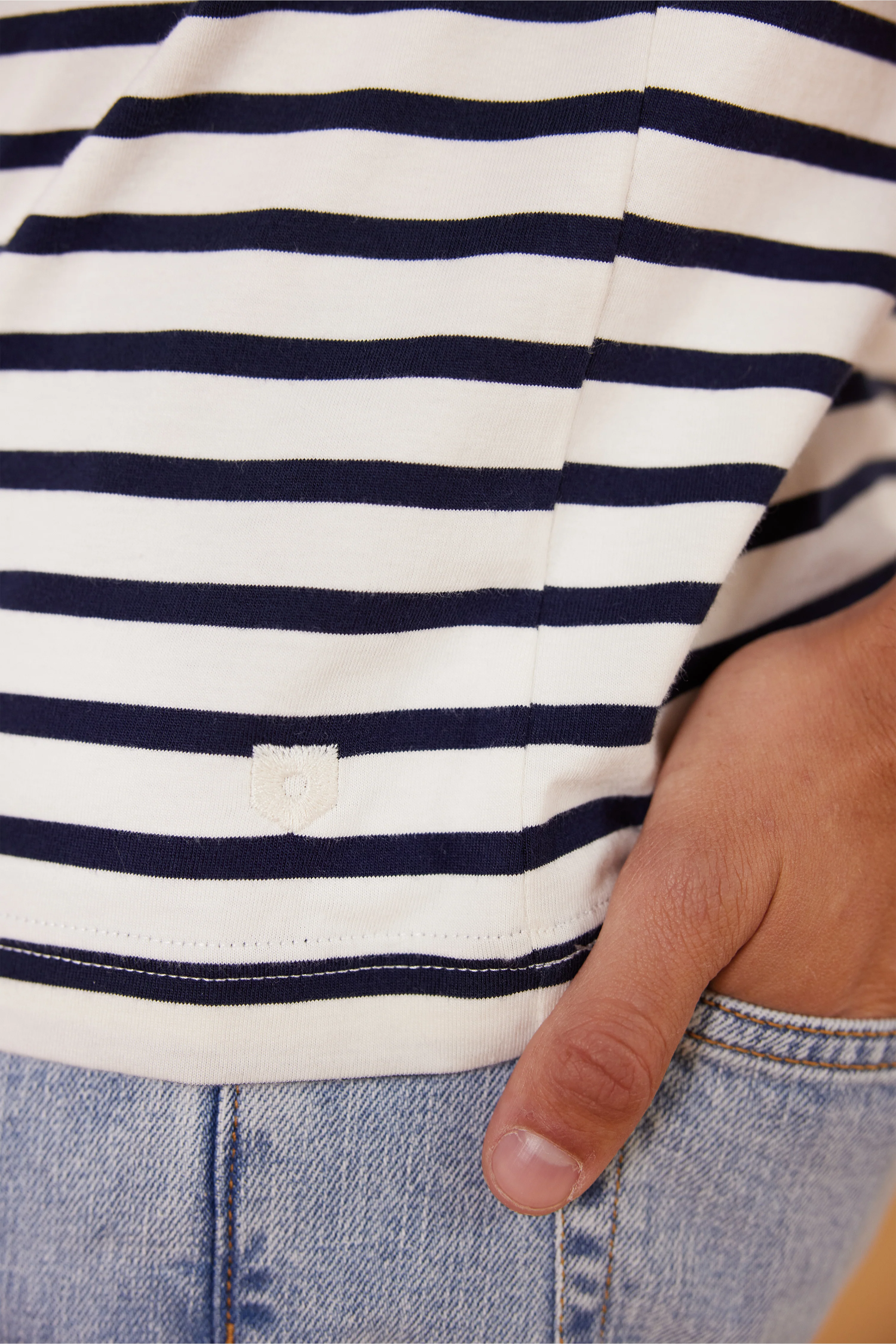 Tee-shirt Marinière Bleu Marine - Image 4